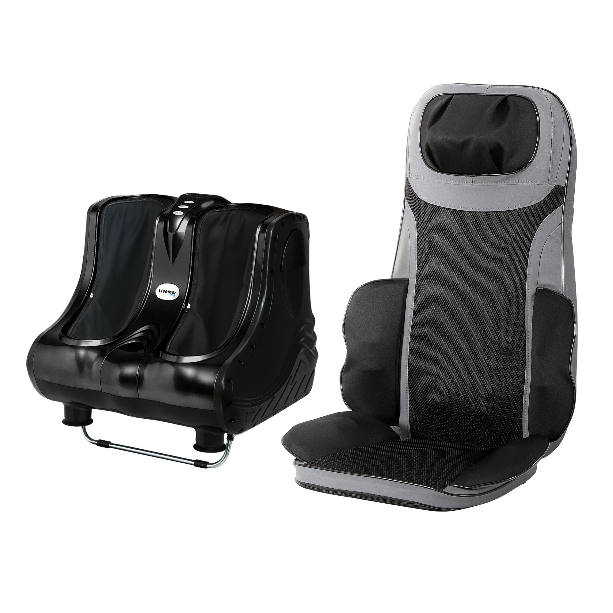 1 Livemor Massage Cushion Heating Massage Seats With Calf Foot Massager - Black, 1 of 4