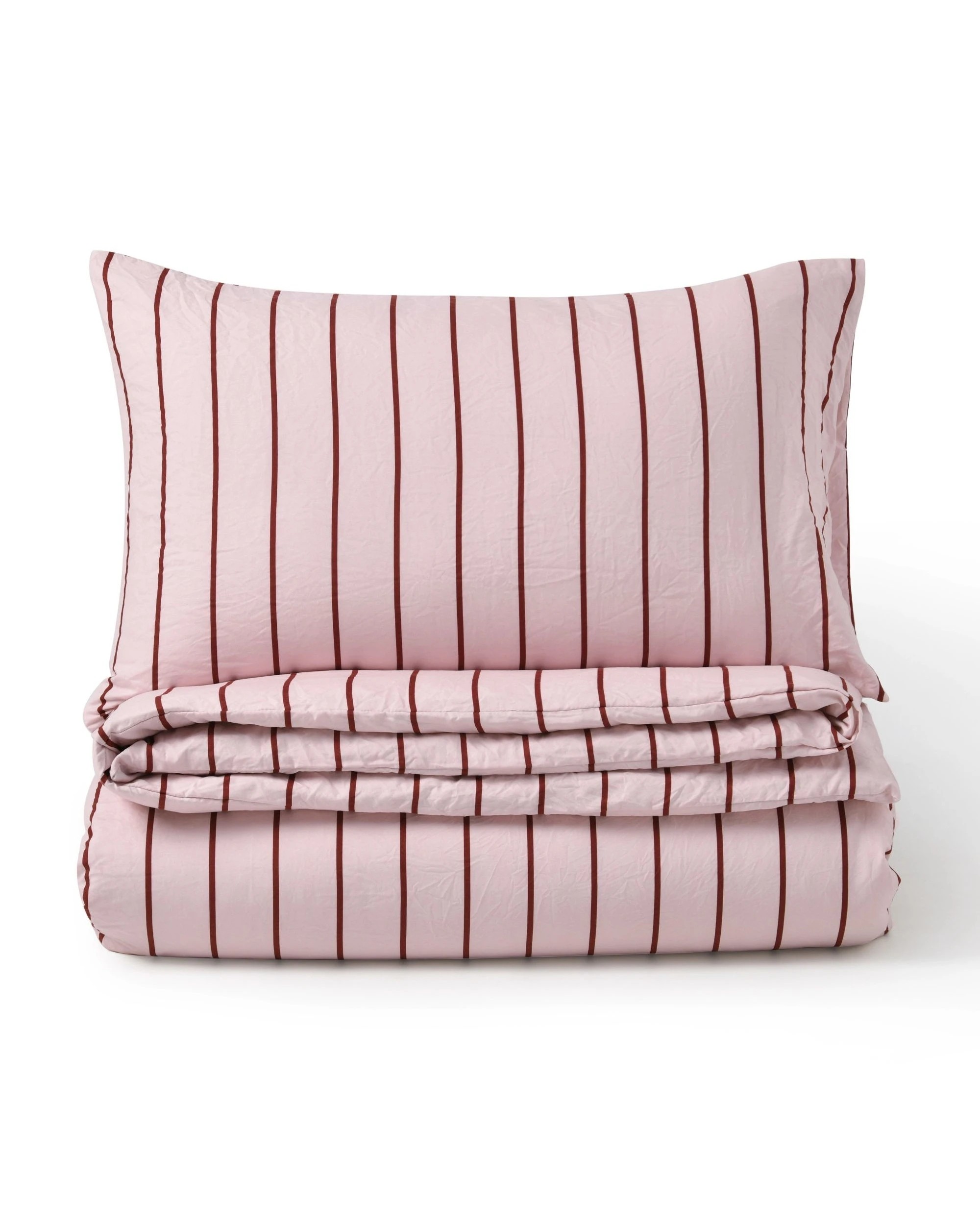 6 Dreamaker Superfine Washed Microfibre Striped Quilt Cover Set - King Bed - Pink / Plum, 6 of 7