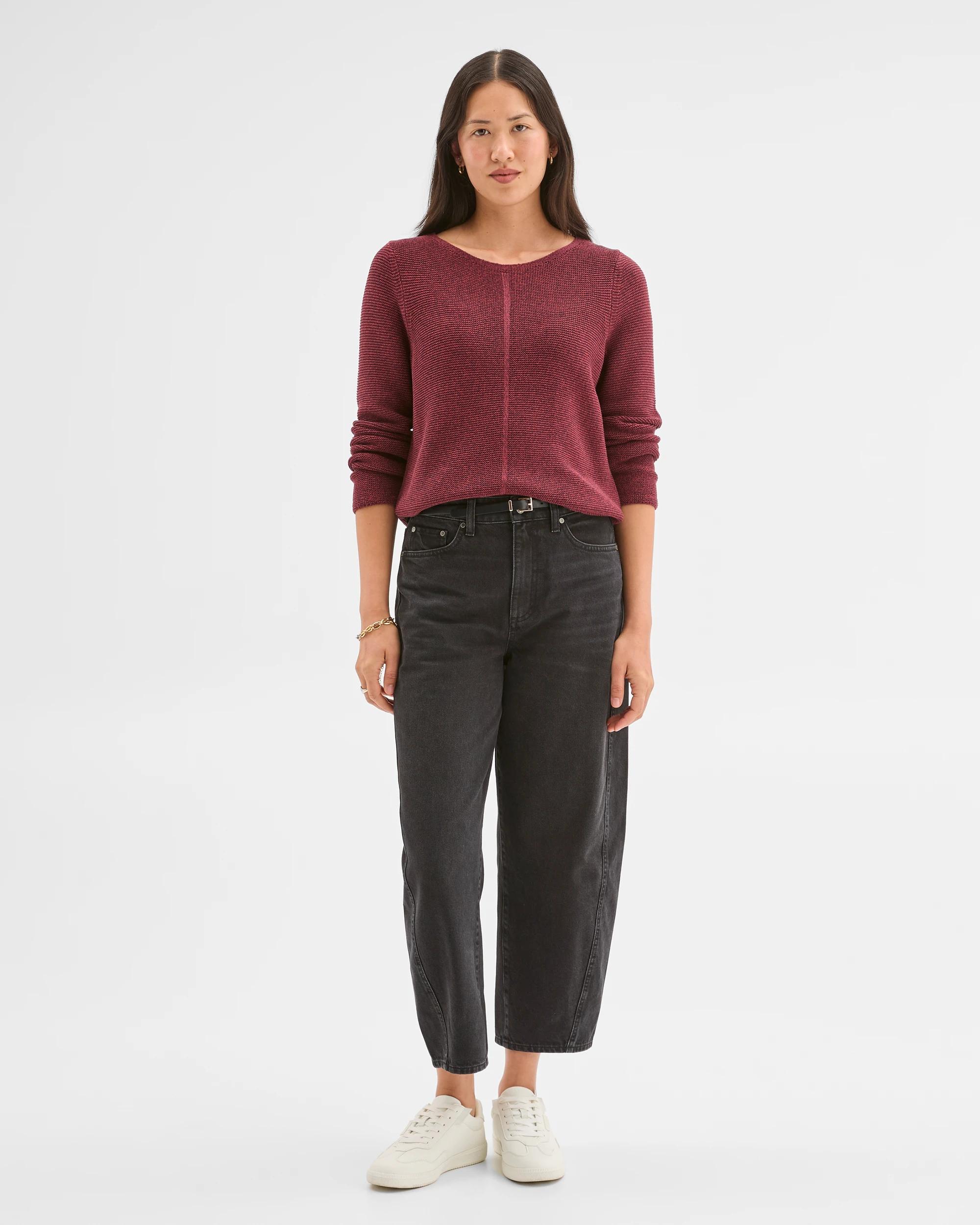 2 Target Woman Australian Cotton Blend Ottoman Twist Jumper PLUM WINE TWIST, 2 of 5