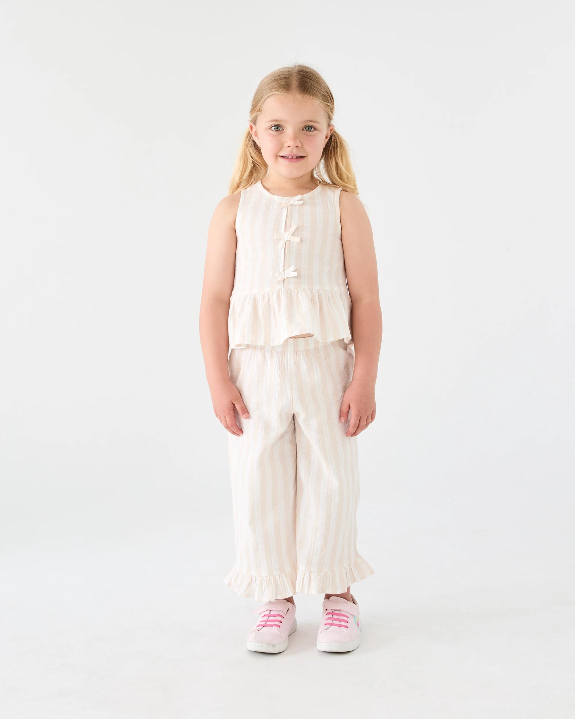 5 Tie Front Frill Top Bge Stripe, 5 of 6