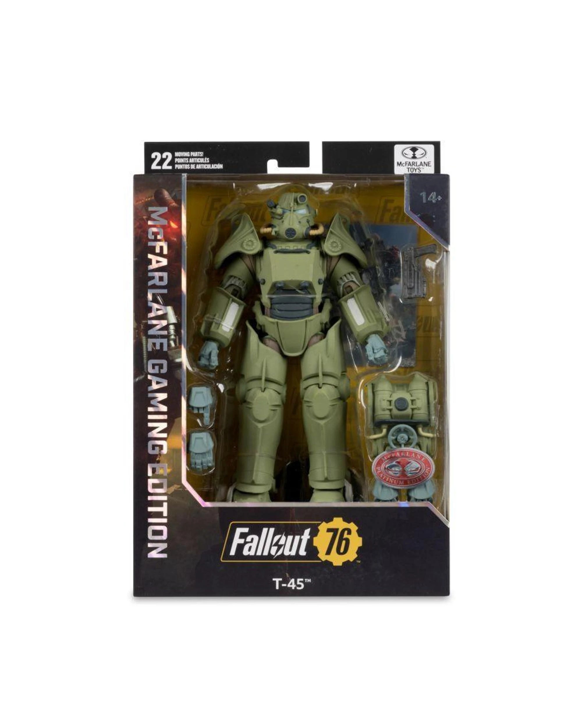 7 McFarlane Fallout 76 T-45 Military Armor Platinum Edition Gaming Edition 7 inch Figure, 7 of 9
