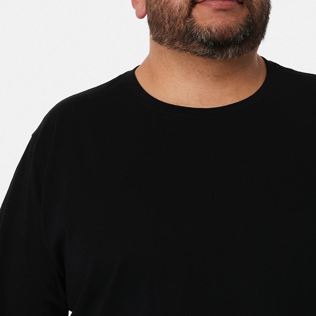 4 Men's Larger Size Basic Short Sleeve T-shirt Black, 4 of 7