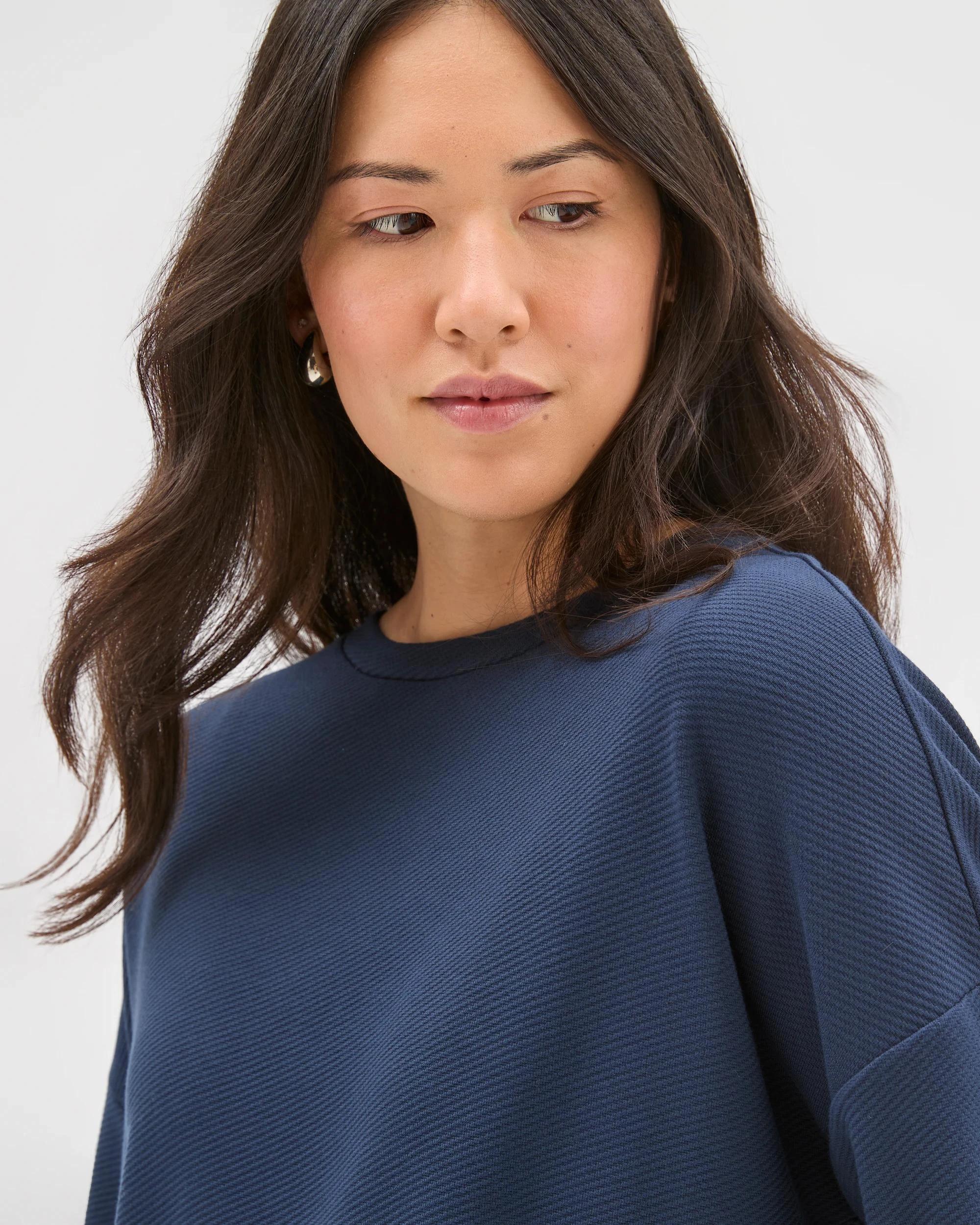 6 Target Woman Long Sleeve Ottoman T-Shirt NAVY BLAZER, 6 of 7