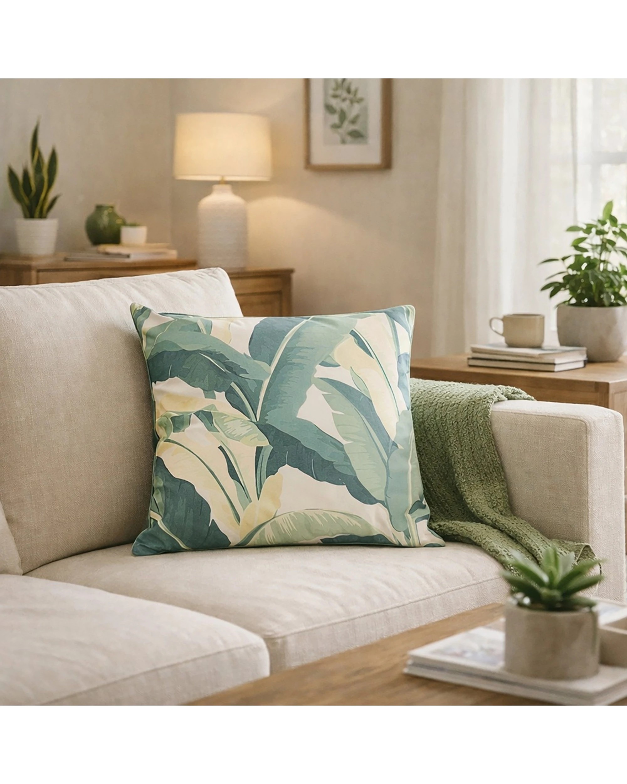 5 Urban Style Lounge Cushion Decorative Throw Pillow Palm Leaves 45x45cm - Multi, 5 of 6