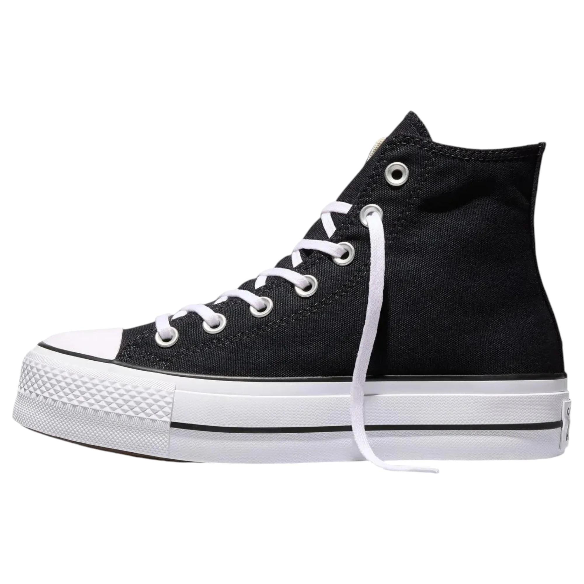 2 Converse Womens Chuck Taylor All Star Canvas Lift High Top Sneaker BLACK, 2 of 6