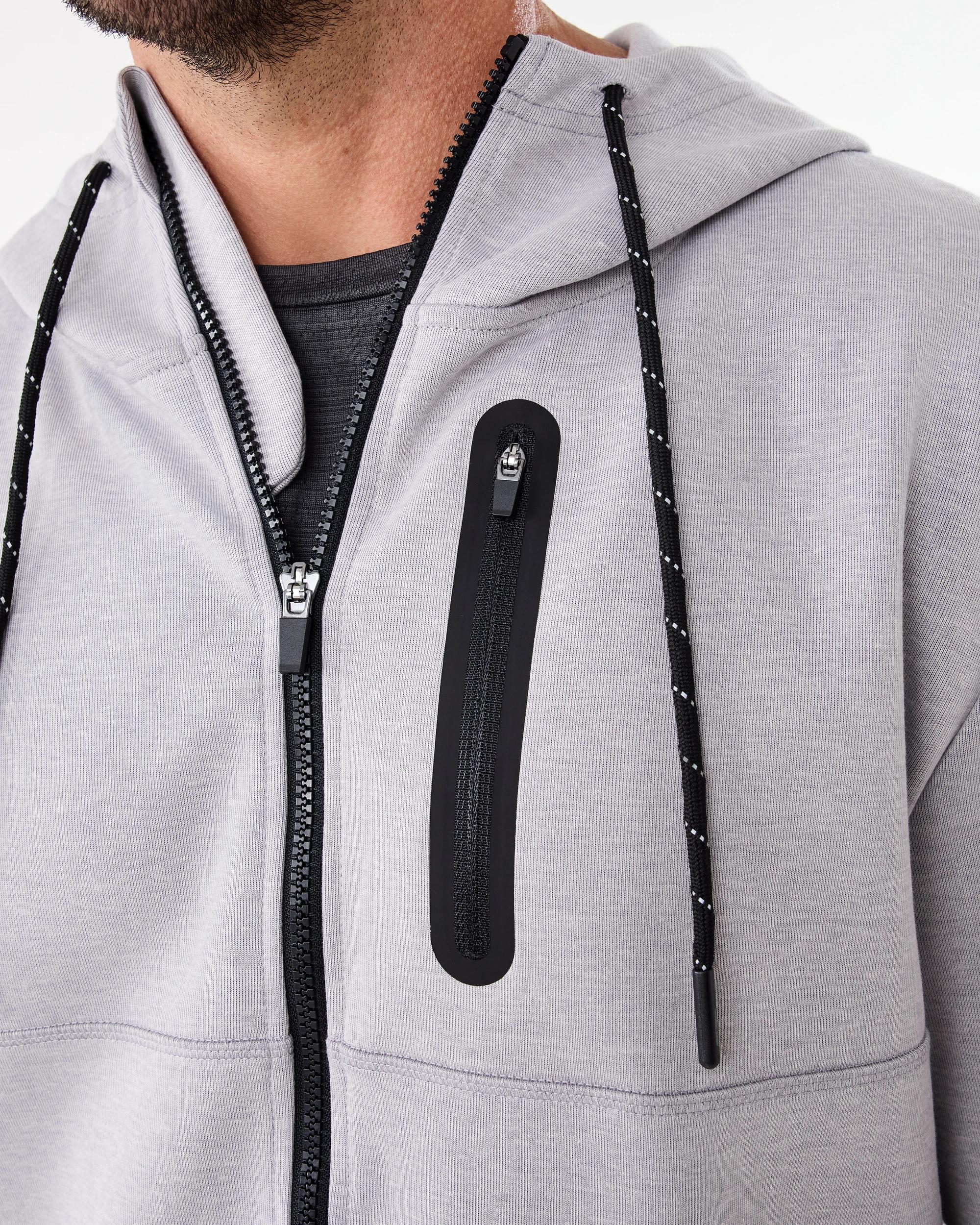 7 Active Mens Sports Tech Hoodie Grey Marle, 7 of 8