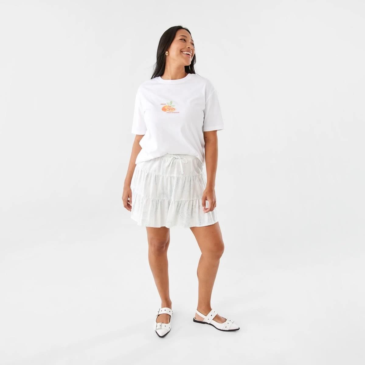 3 Tiered Mini Skirt Grn Paisly, 3 of 7