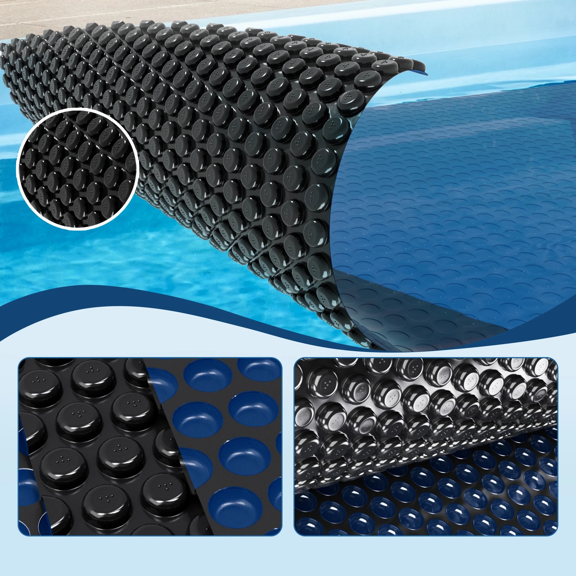 6 Aqua Buddy Pool Cover 500 Micron 9.5x5m w/ Roller 5.55m Swimming Pools Solar Blanket - Multi, 6 of 7