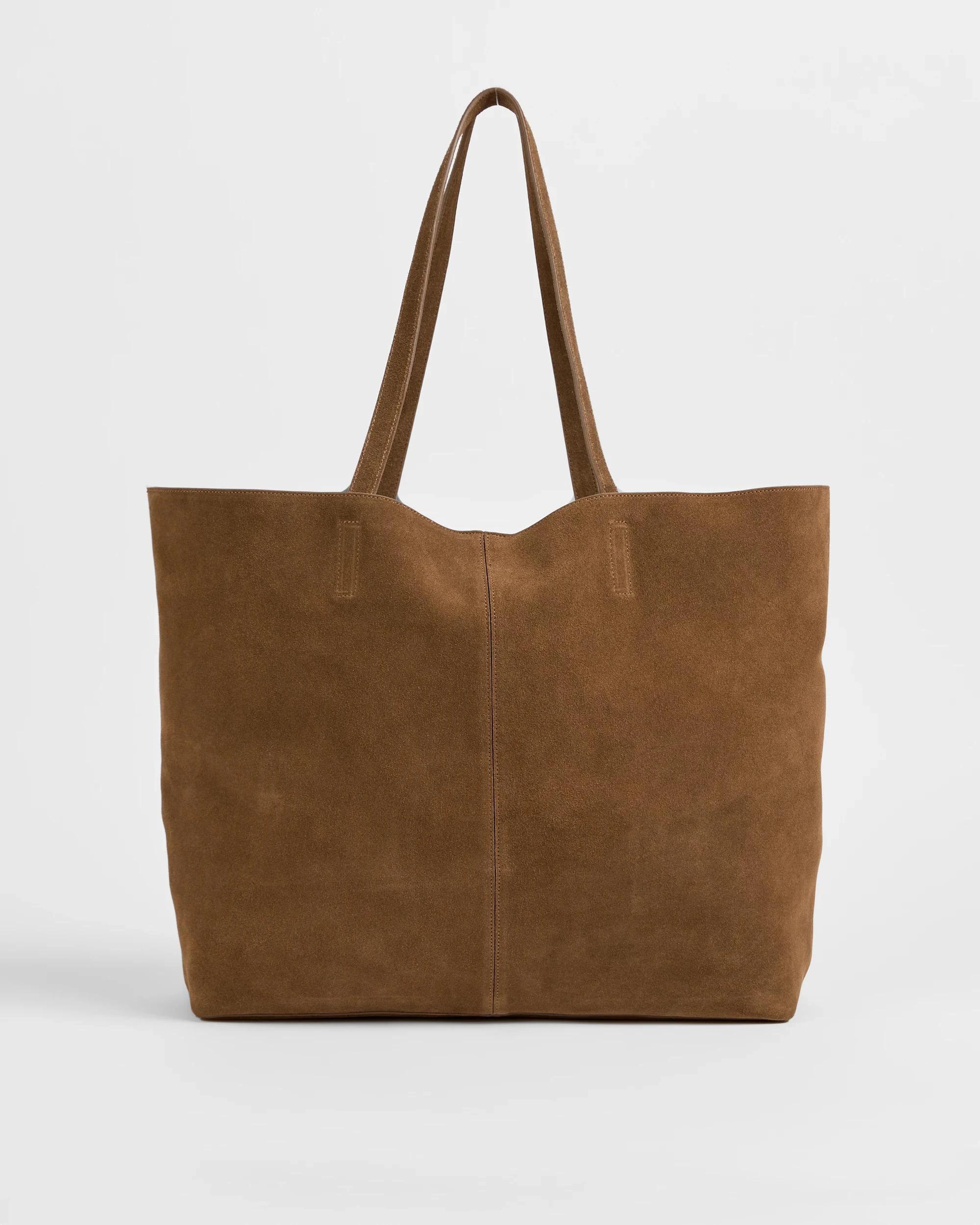 1 Target Premium Suede Leather Essential Tote Bag HAZELNUT, 1 of 2