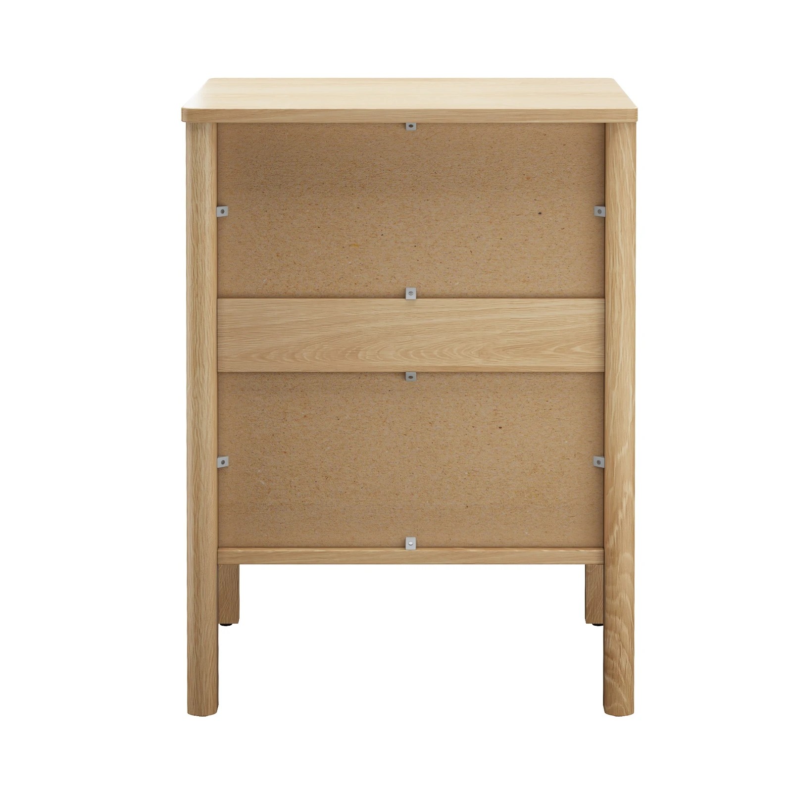 9 Oikiture Bedside Table 3 Drawers Side Table Nightstand Handle-free - Natural, 9 of 10