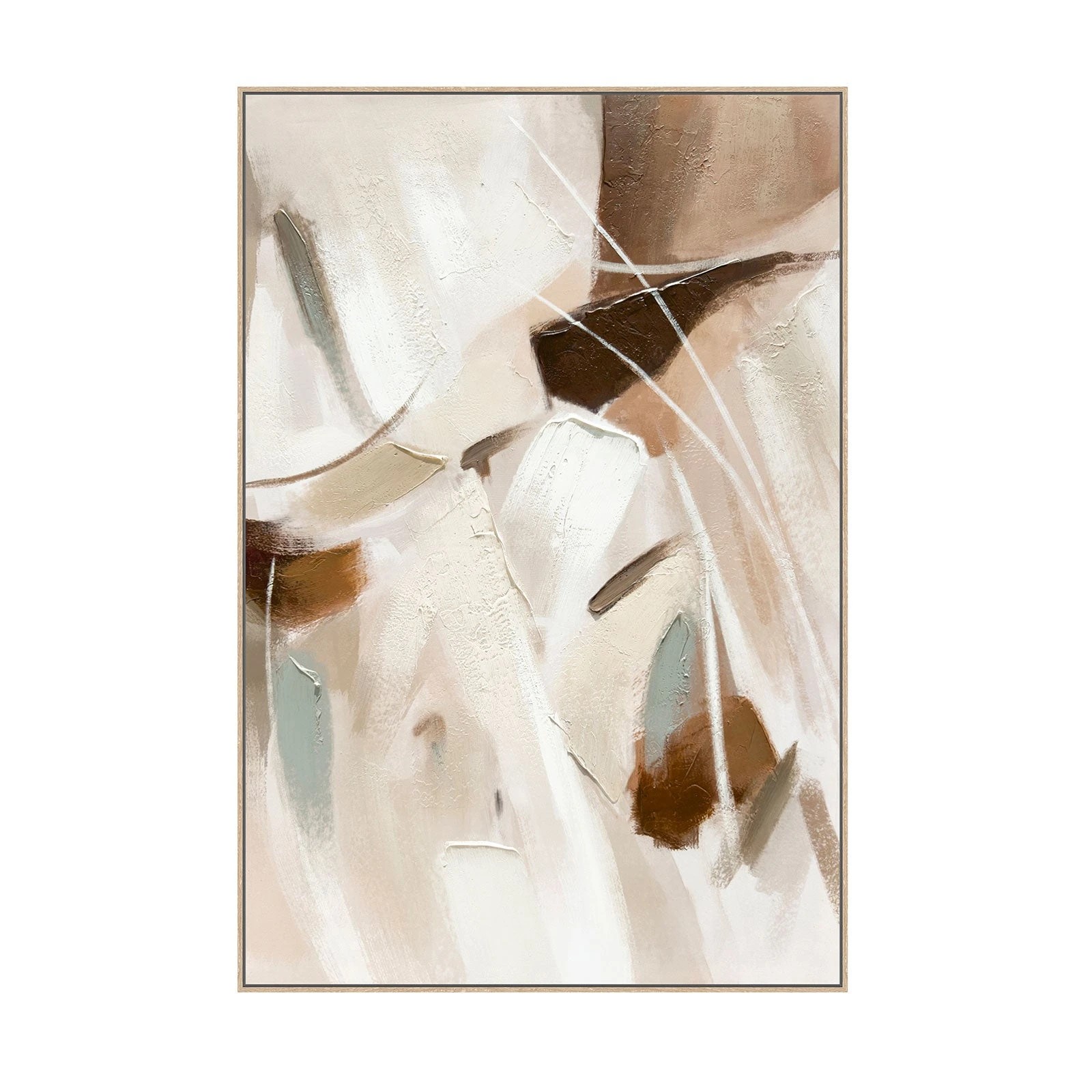 1 Moda Living Quiet Gesture II Hand-Painted Textured Canvas Wall Art - Multi, 1 of 8