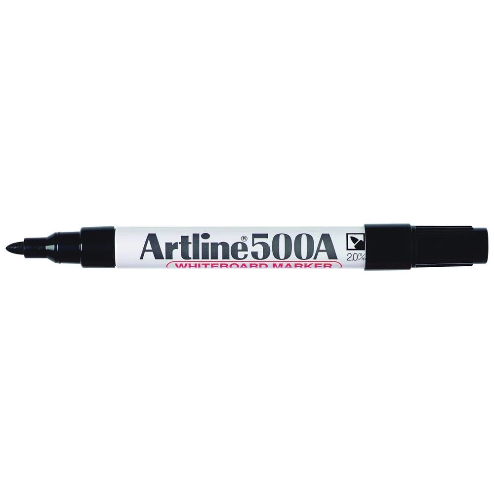2 Artline 500A Whiteboard Markers Bullet Black 4 Pack, 2 of 2
