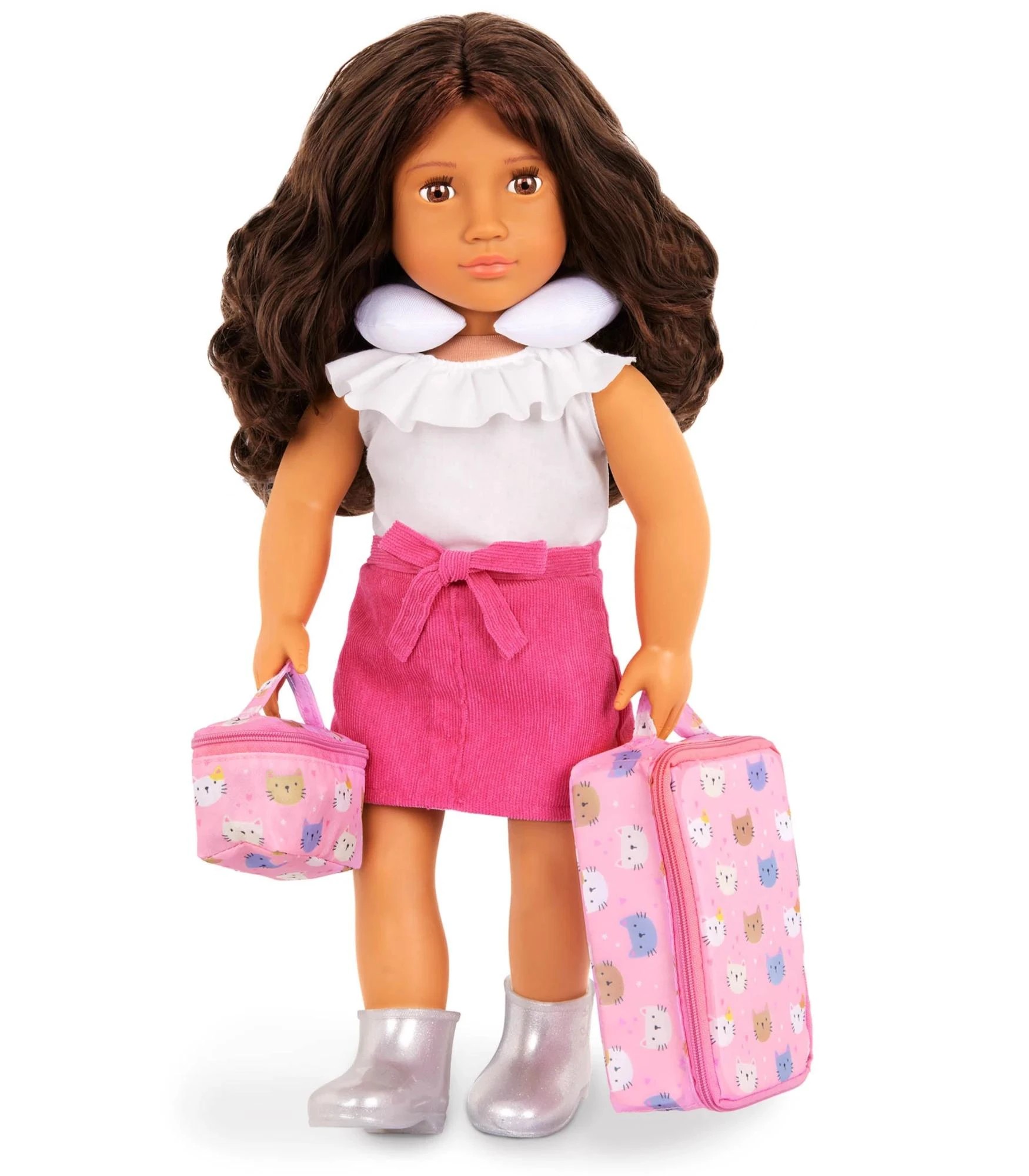 3 Our Generation Purrfectly Packed Kitty-Print Luggage & Accessories Set for 18" Dolls - Multi, 3 of 5