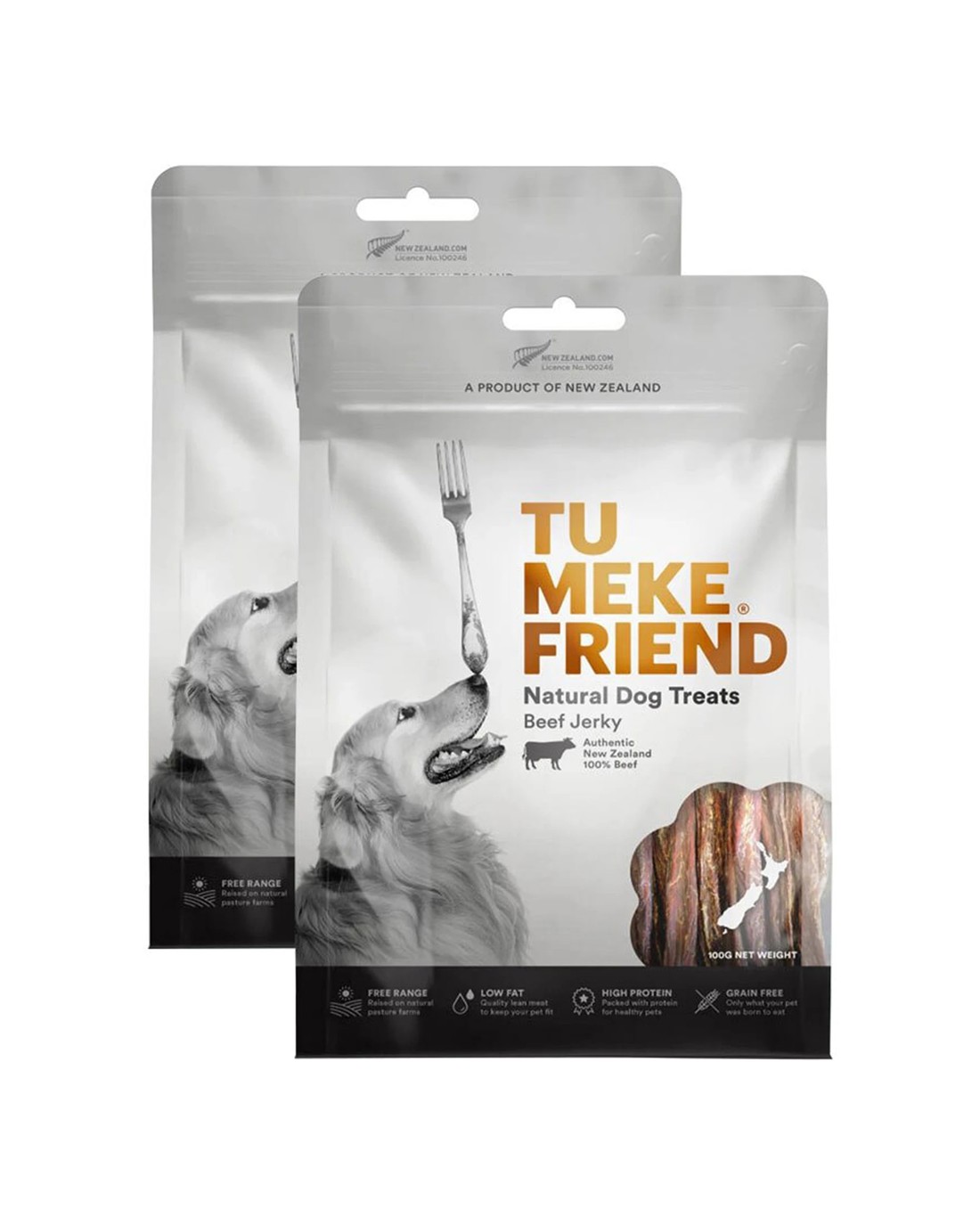Tu Meke Friend Air-Dried Natural Dog Treats Beef Jerky 2 Pack 100g ...