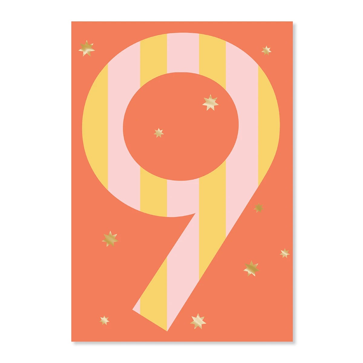 3 Connections from Hallmark 9th Birthday Card - Gold Foil Stars, 3 of 3