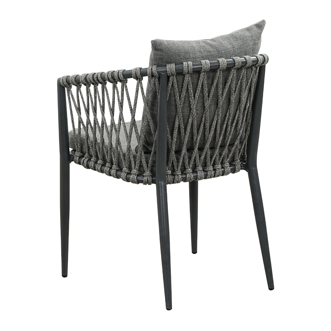 3 Moda Living Mornington Charcoal Aluminium Outdoor Dining Chairs with Arms - Dark Grey Cushion (Set of 4) - Charcoal, 3 of 9