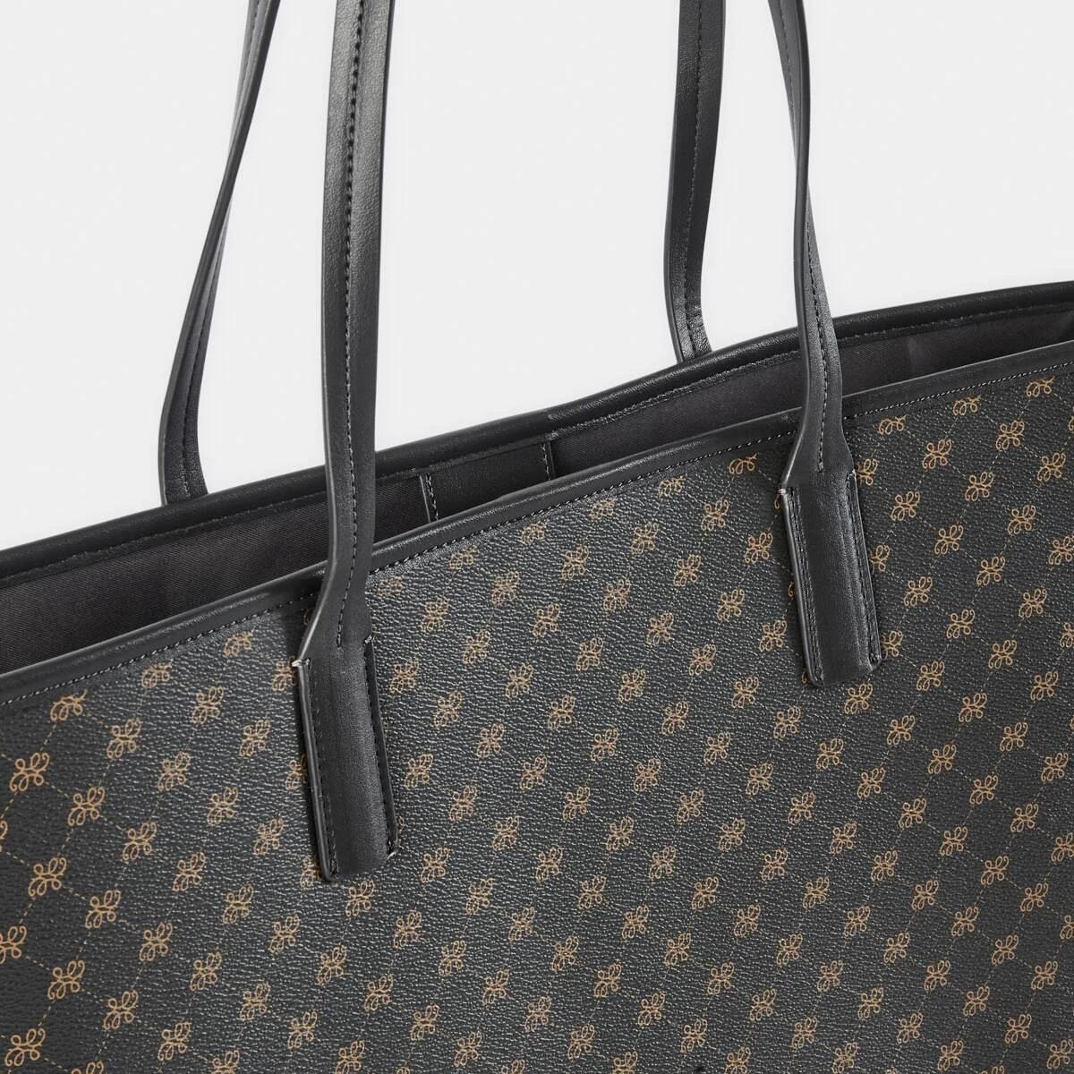 3 PU Geometric Tote Bag MONOGRAM BLACK SAND, 3 of 5