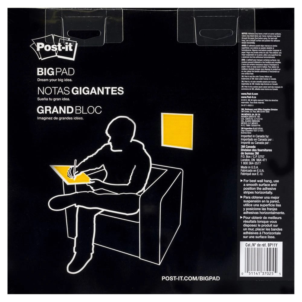 2 Post-it Big Notes 279 x 279mm Yellow 30 Sheet, 2 of 3