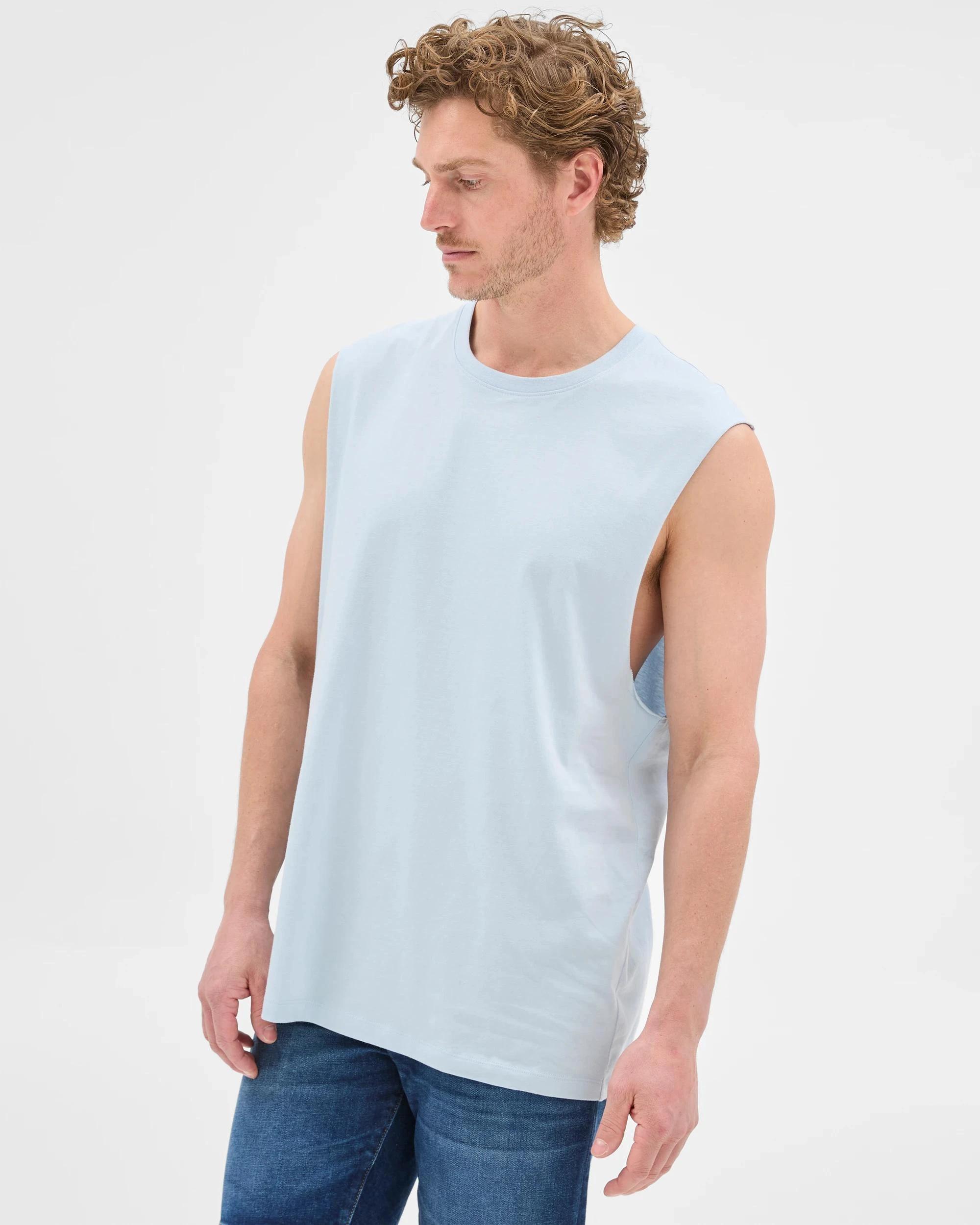 3 Target Australian Cotton Plain Tank Top LIGHT BLUE, 3 of 5