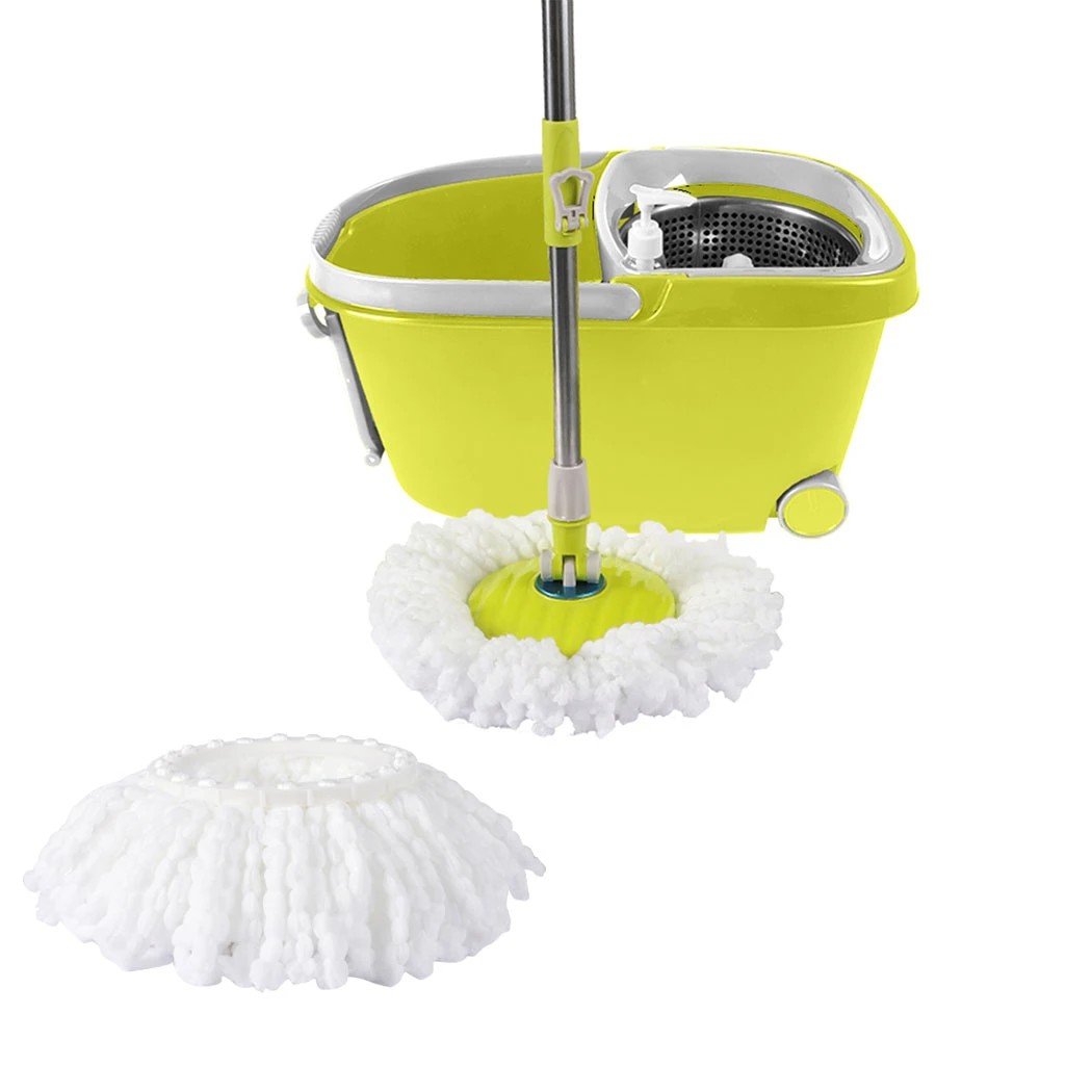 1 Cleanflo 360 Degree Spinning Mop and Bucket Set with 2 Free Mop Heads - Green, 1 of 6