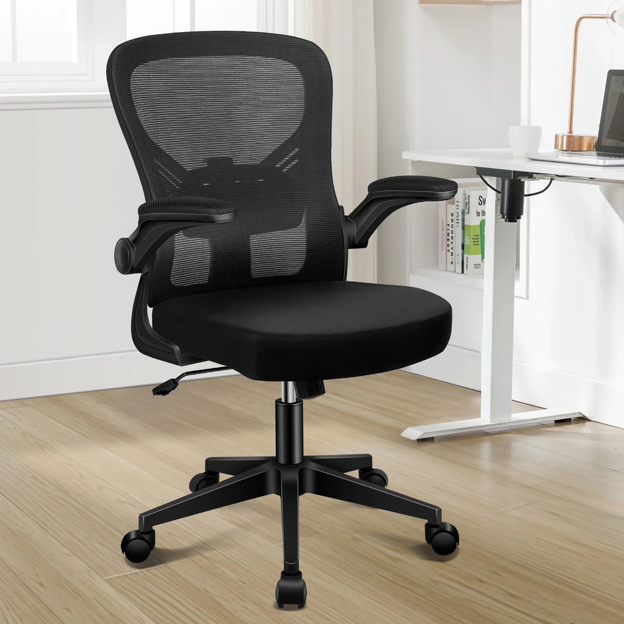 2 Alfordson Mesh Office Chair Executive Tilt Fabric Computer Seat Racing Work - Black, 2 of 10