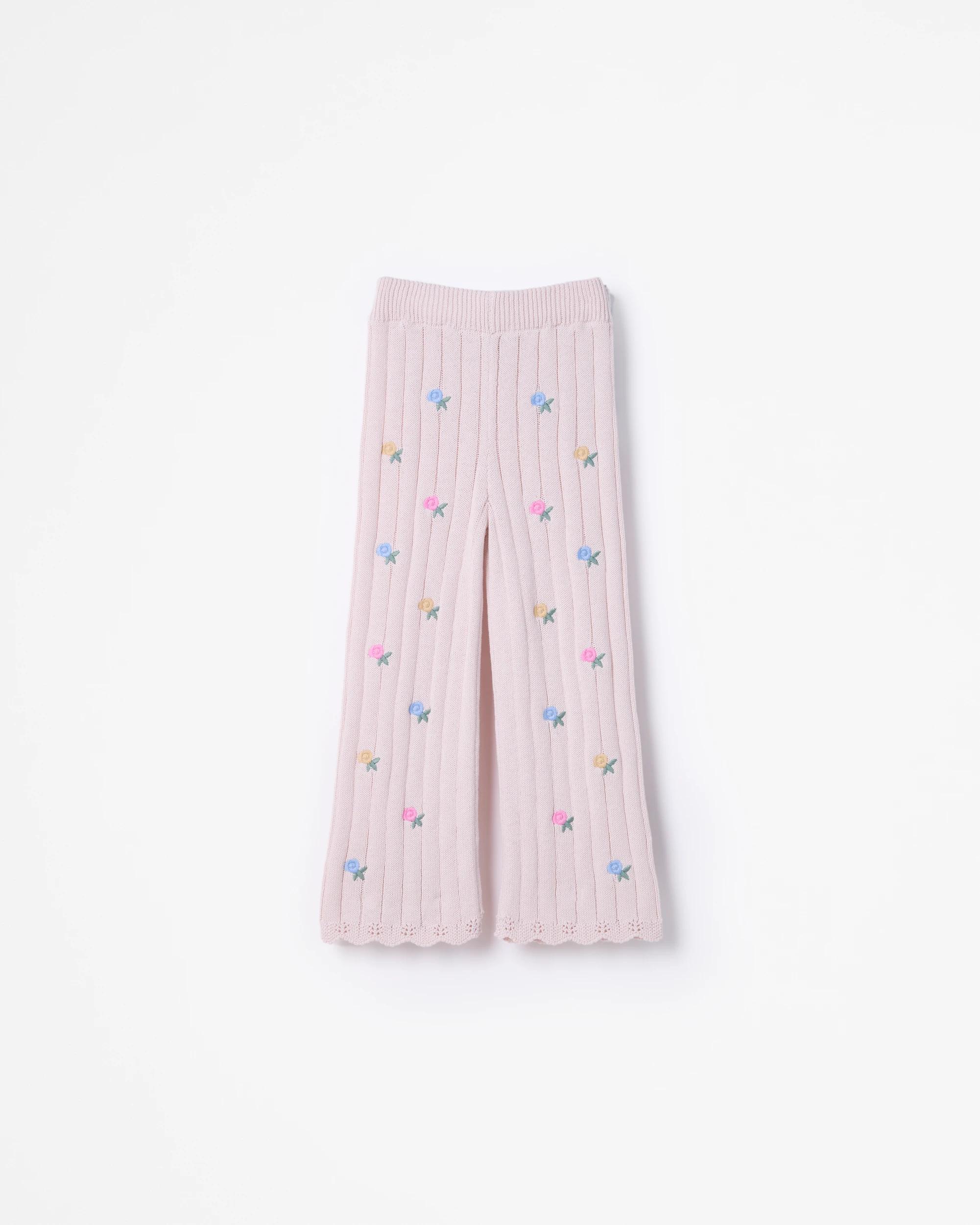 1 Target Kids Australian Cotton Embroidered Crochet Flare Leg Pants CREAM, 1 of 1