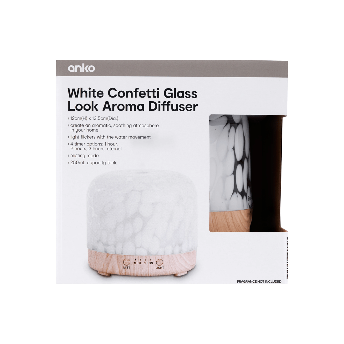 7 White Confetti Glass Look Aroma Diffuser, 7 of 7