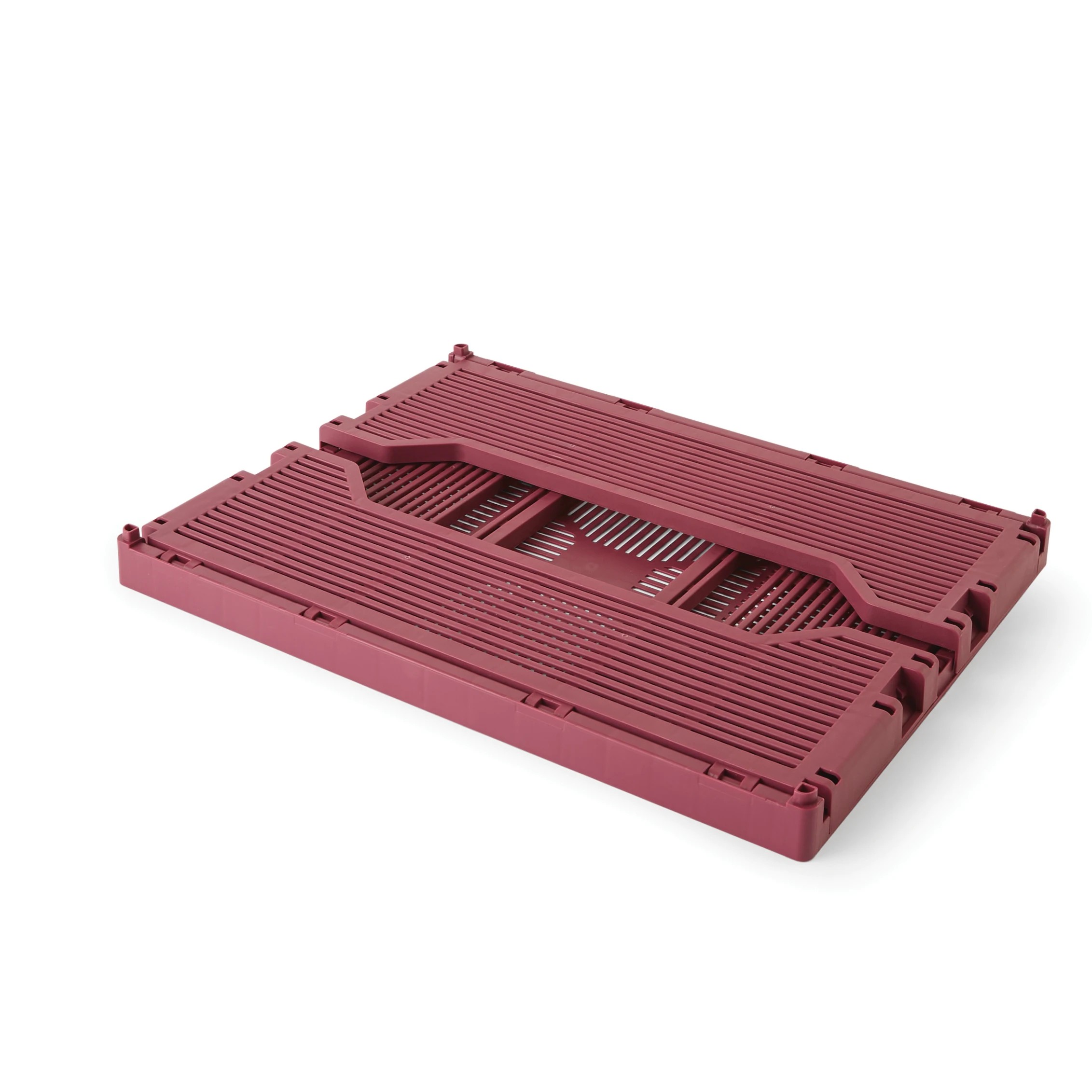 6 13L Linear Collapsible Crate - Medium, Burgundy, 6 of 6