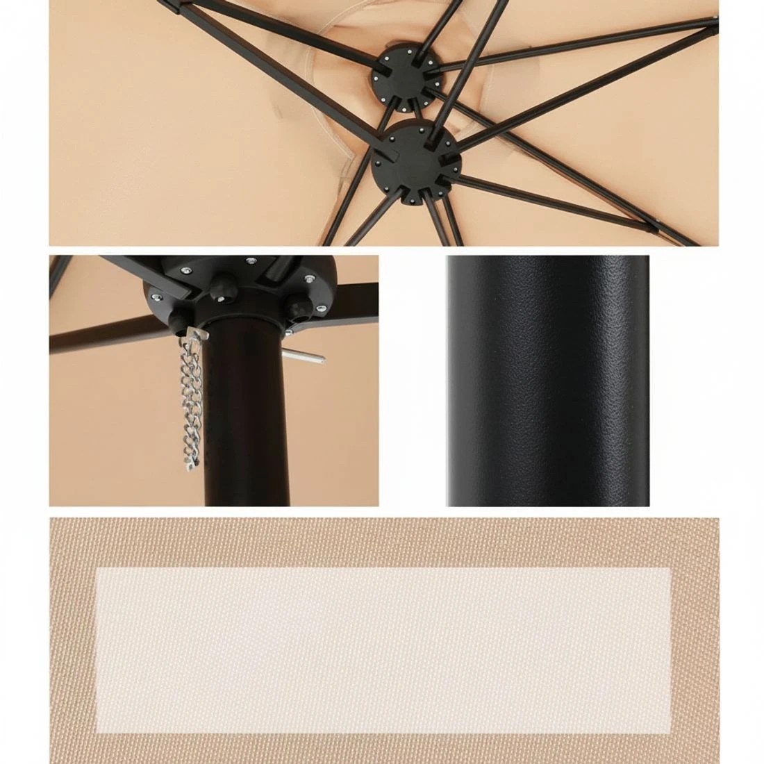 4 Instahut 4.57m Outdoor Umbrella w/Base Stand Beach Pole Garden Tilt - White, 4 of 4