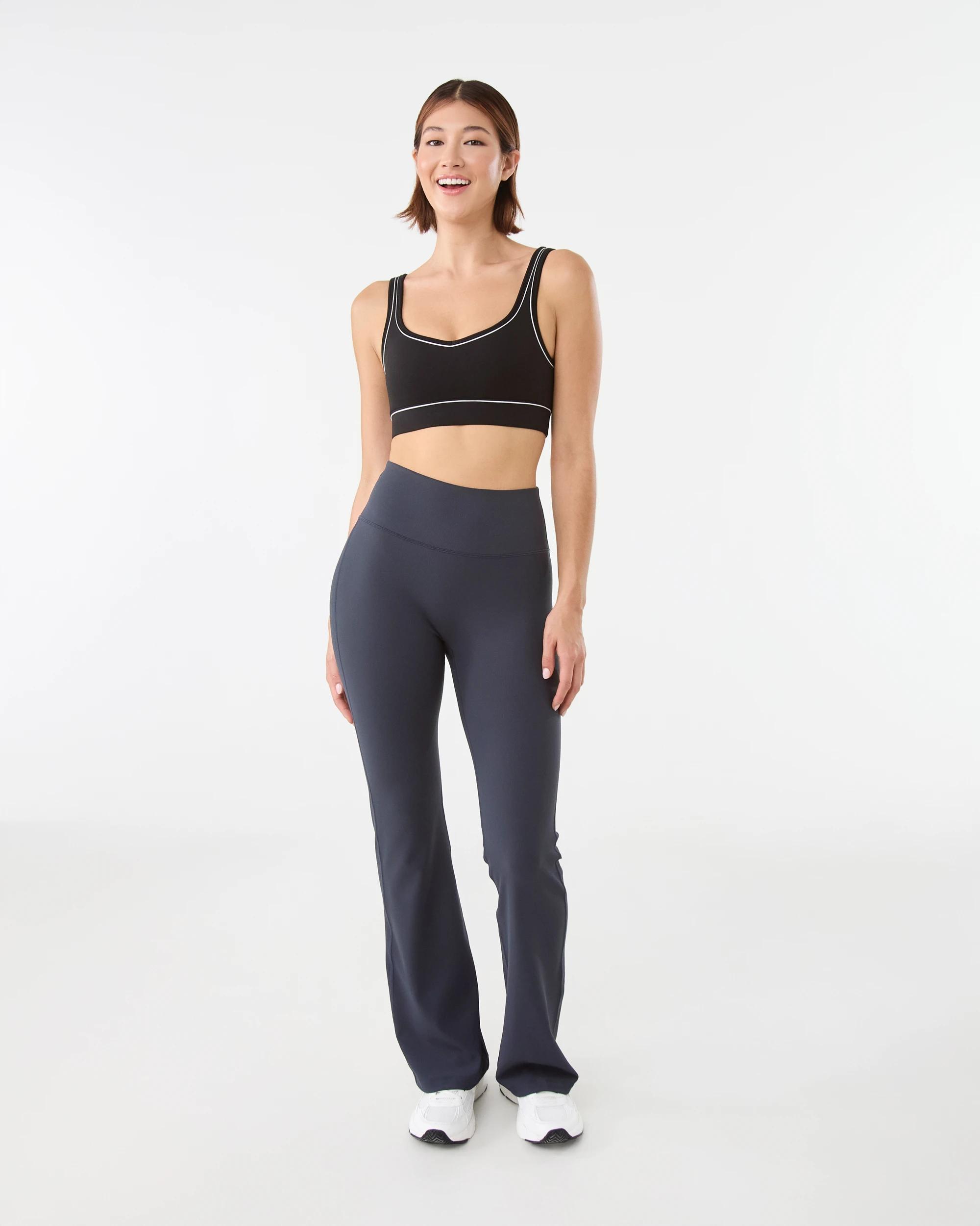 2 Active Womens Soft Rib Flared Leggings Shade Navy, 2 of 5