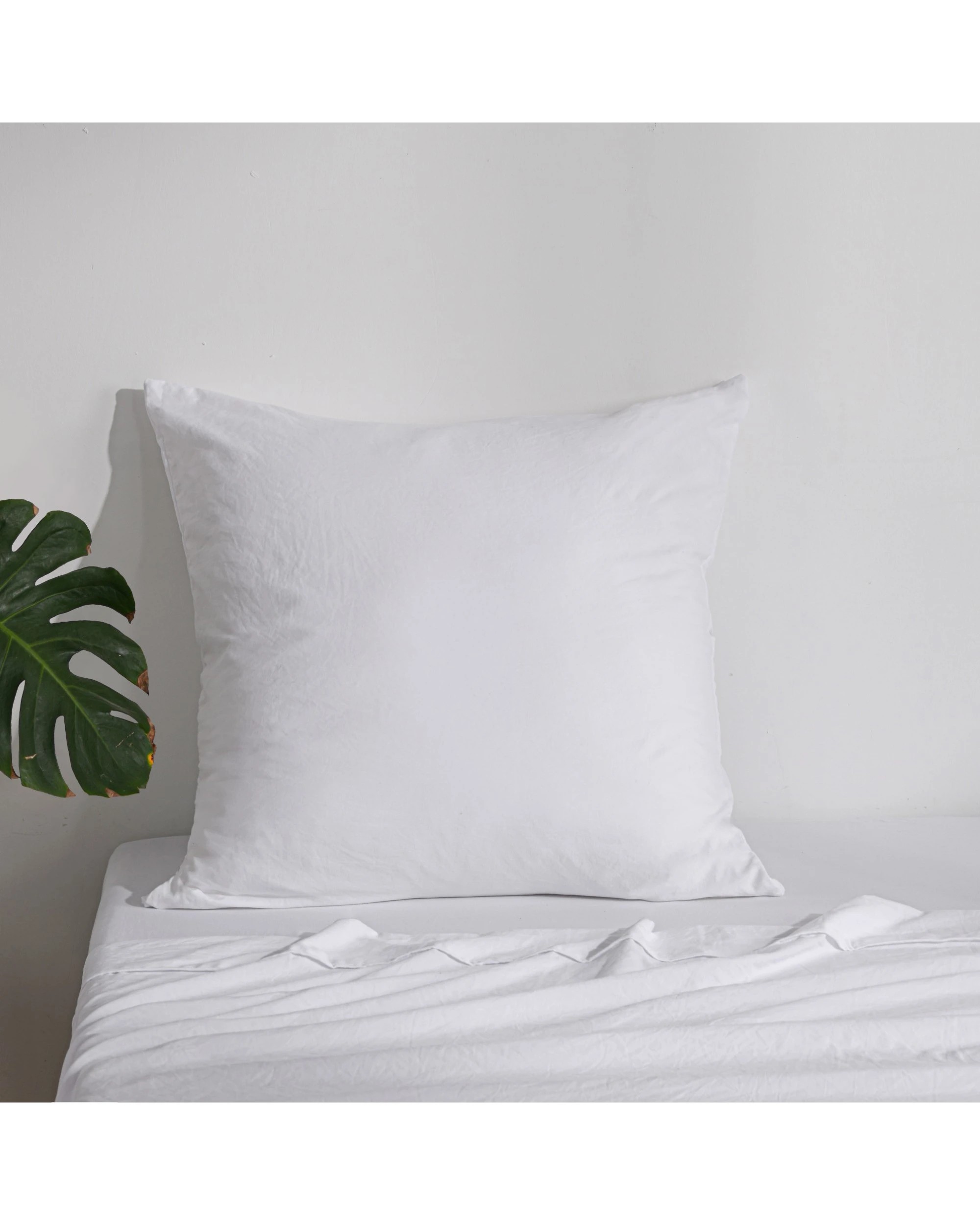 1 Dreamaker Superfine Washed Microfibre European Pillowcase - White, 1 of 4