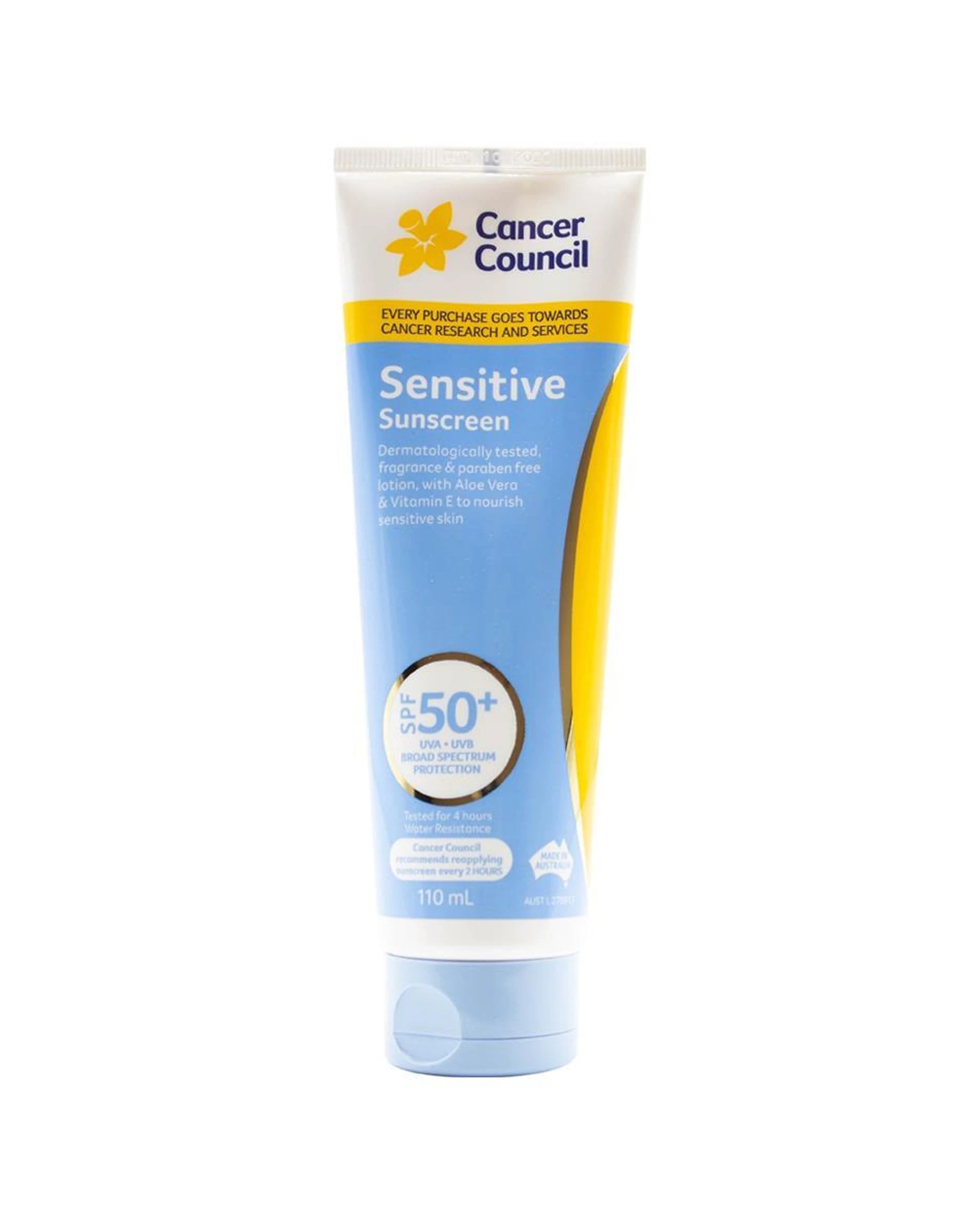 2 Cancer Council 2PK Sensitive Sunscreen SPF 50+ Body Lotion 110ml - Multi, 2 of 3