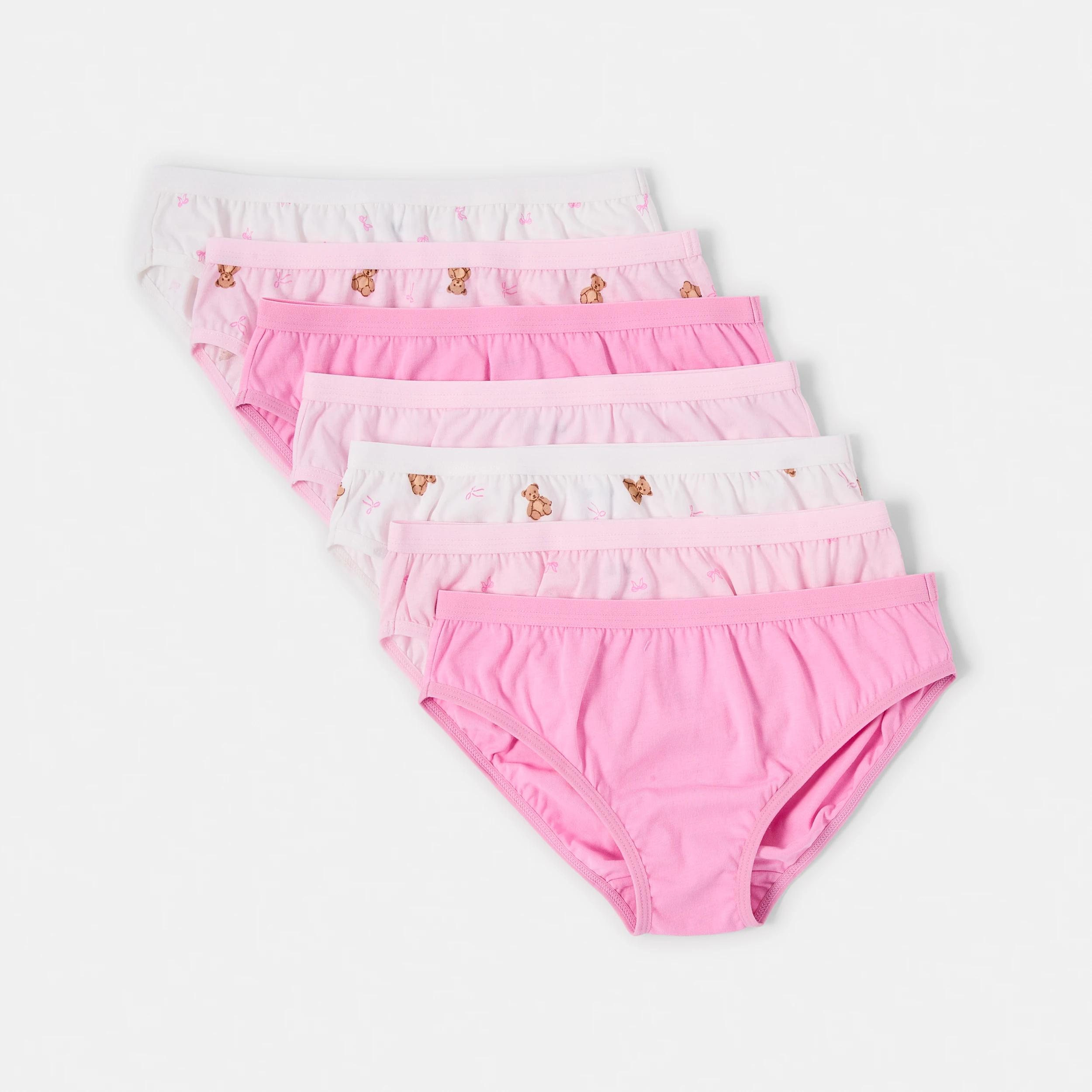 1 7 Pack Print Briefs PNK TEDDY, 1 of 9