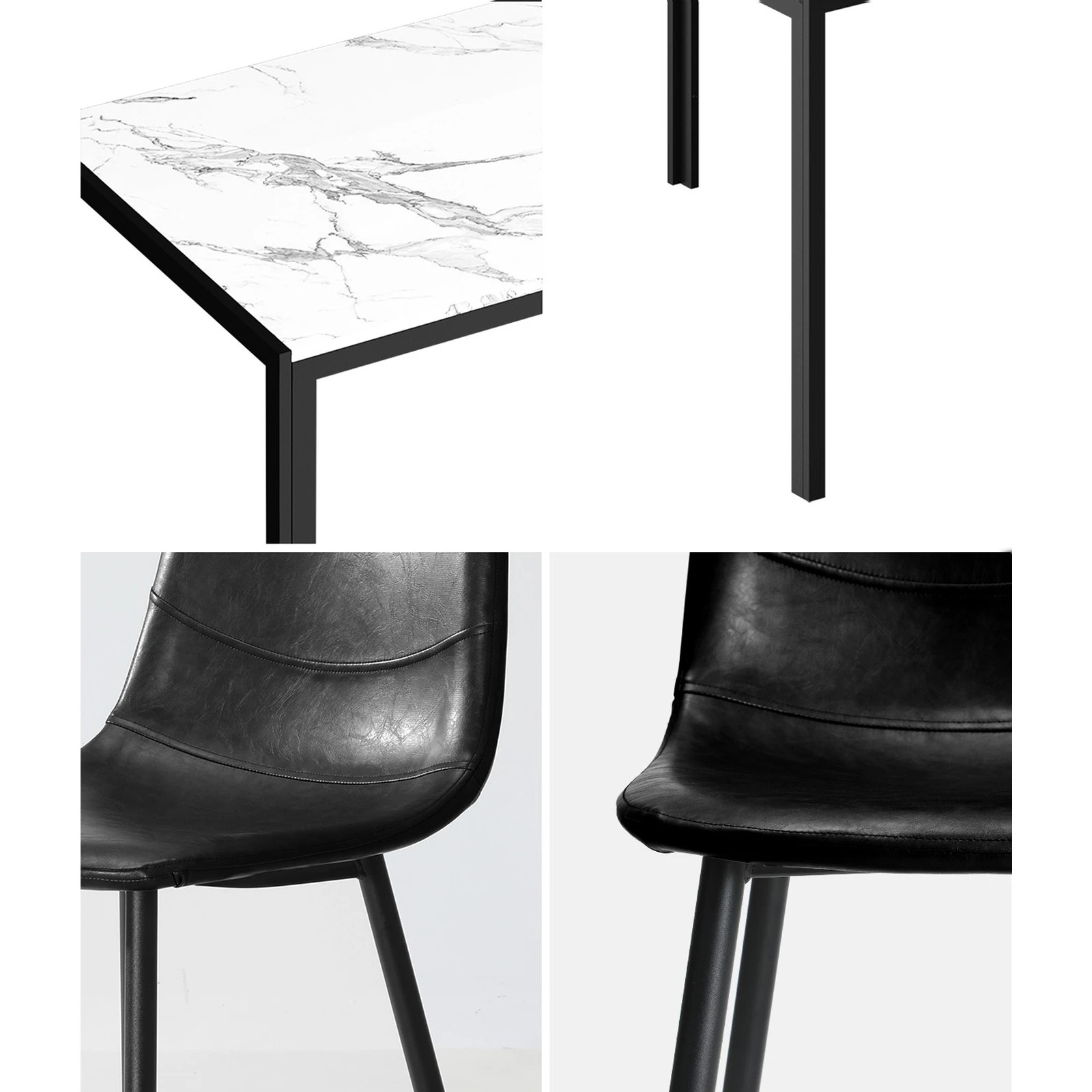 4 Oikiture 1.4m Rectangular Dining Table and Chairs 6-Seater Kitchen Furniture Set - Multi, 4 of 9