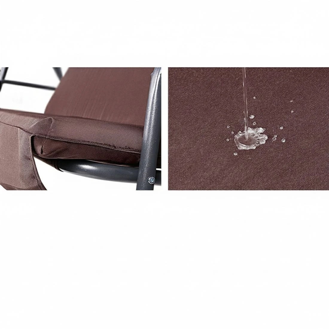 4 Gardeon Outdoor Swing Chair Garden Bench Furniture Canopy 3 Seater - Brown, 4 of 7