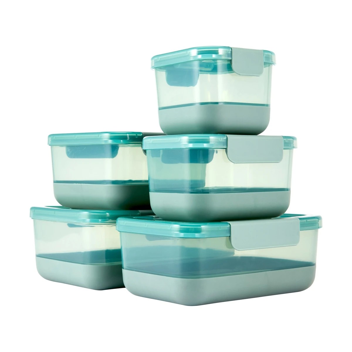 1 5 Piece Two Toned Plastic Food Storage Set, 1 of 10