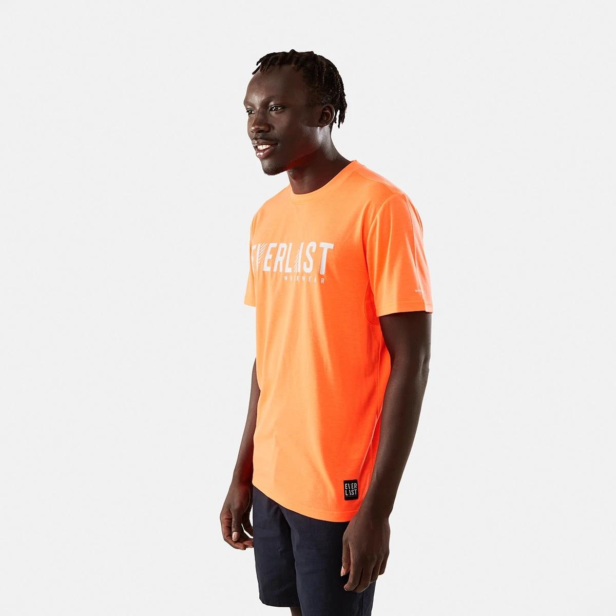 2 Everlast Mens Workwear Fluorescent T-shirt Orange, 2 of 6