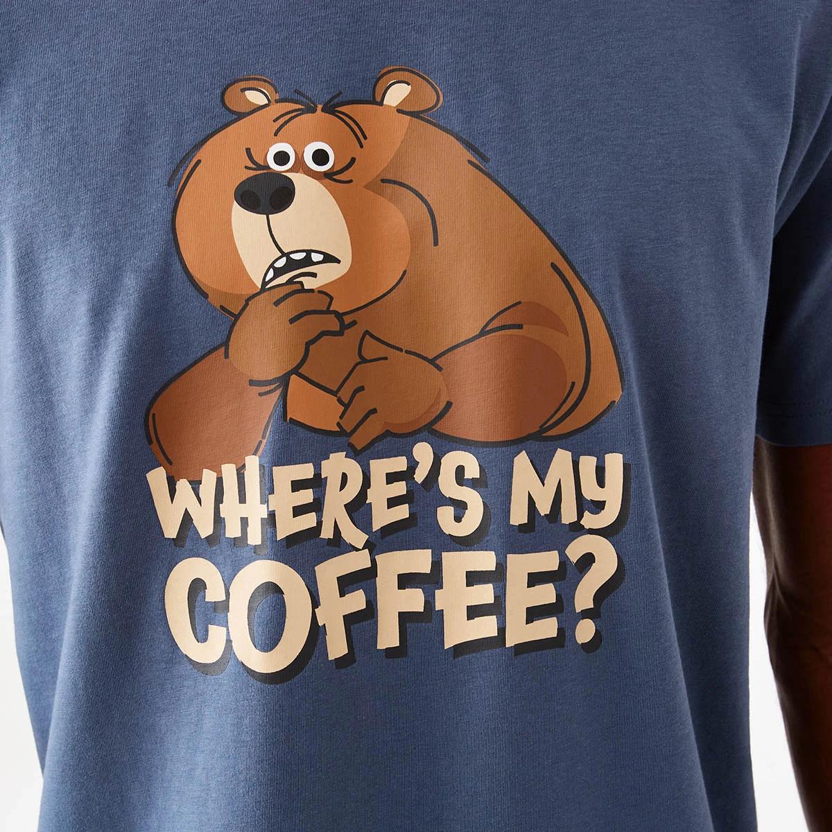 5 Short Sleeve Knit Short Pyjama Set Caff Bear, 5 of 8