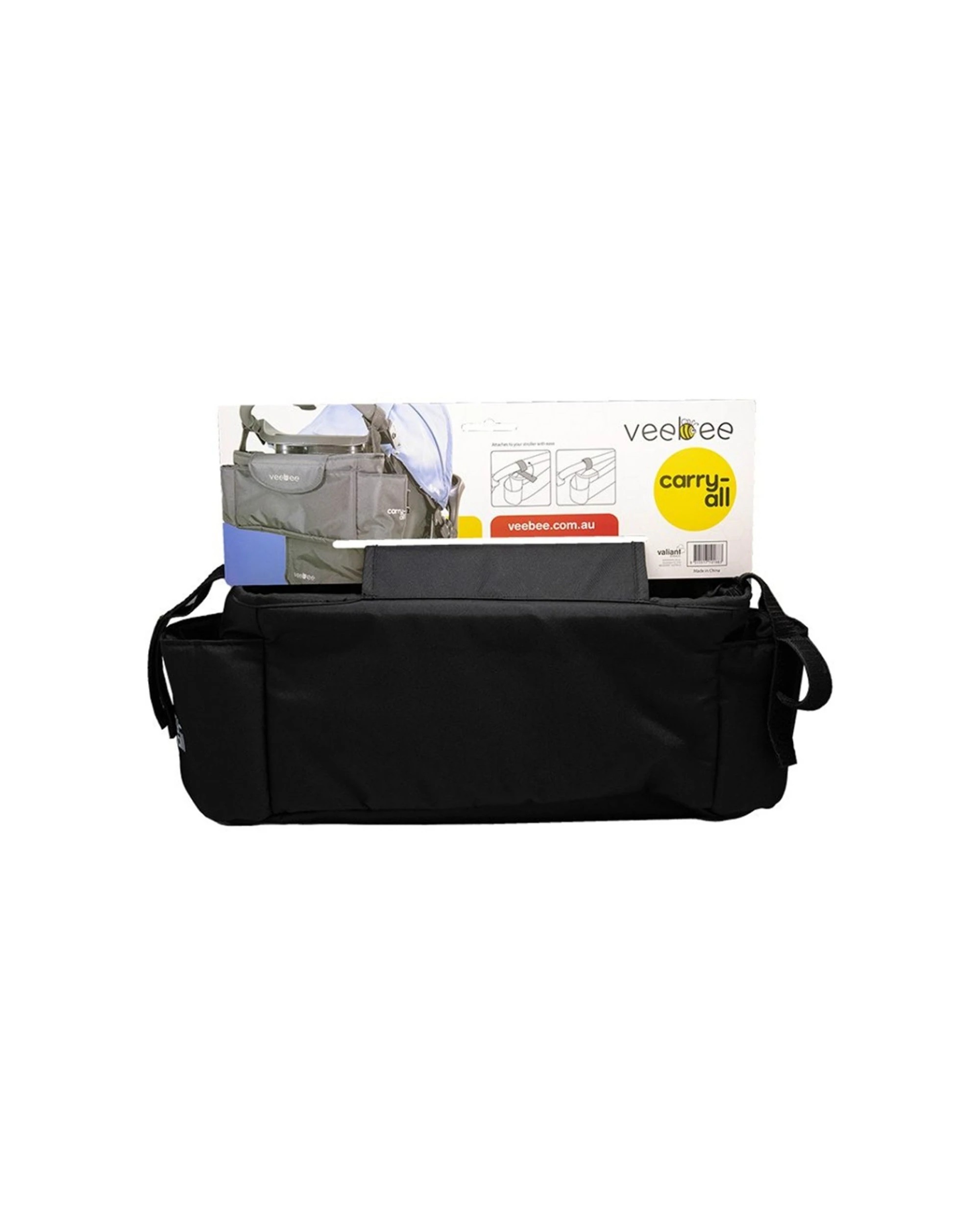 4 VeeBee Pram Stroller Carry All Caddy Organiser Universal Fit With Pockets - Black, 4 of 4