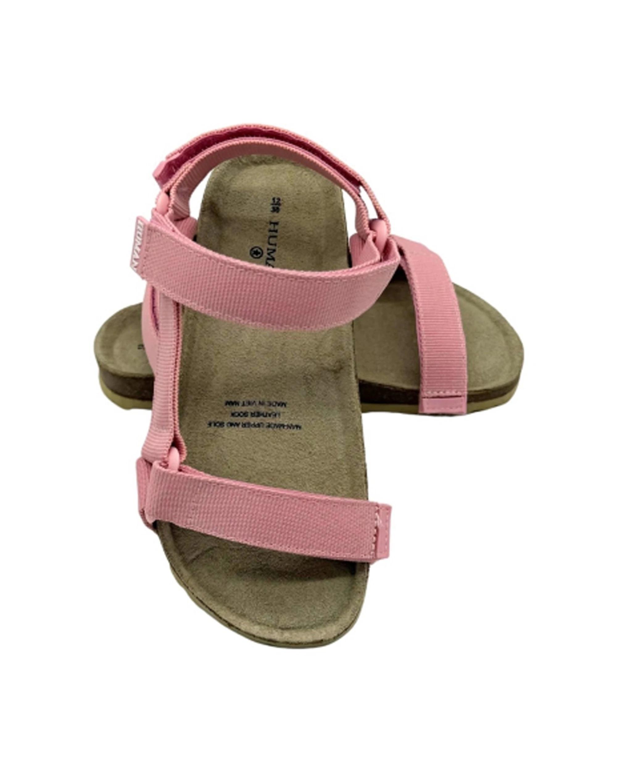2 Human Shoes Wren Kids Ribbed Canvas Upper Adjustable Straps Pink PINK, 2 of 3