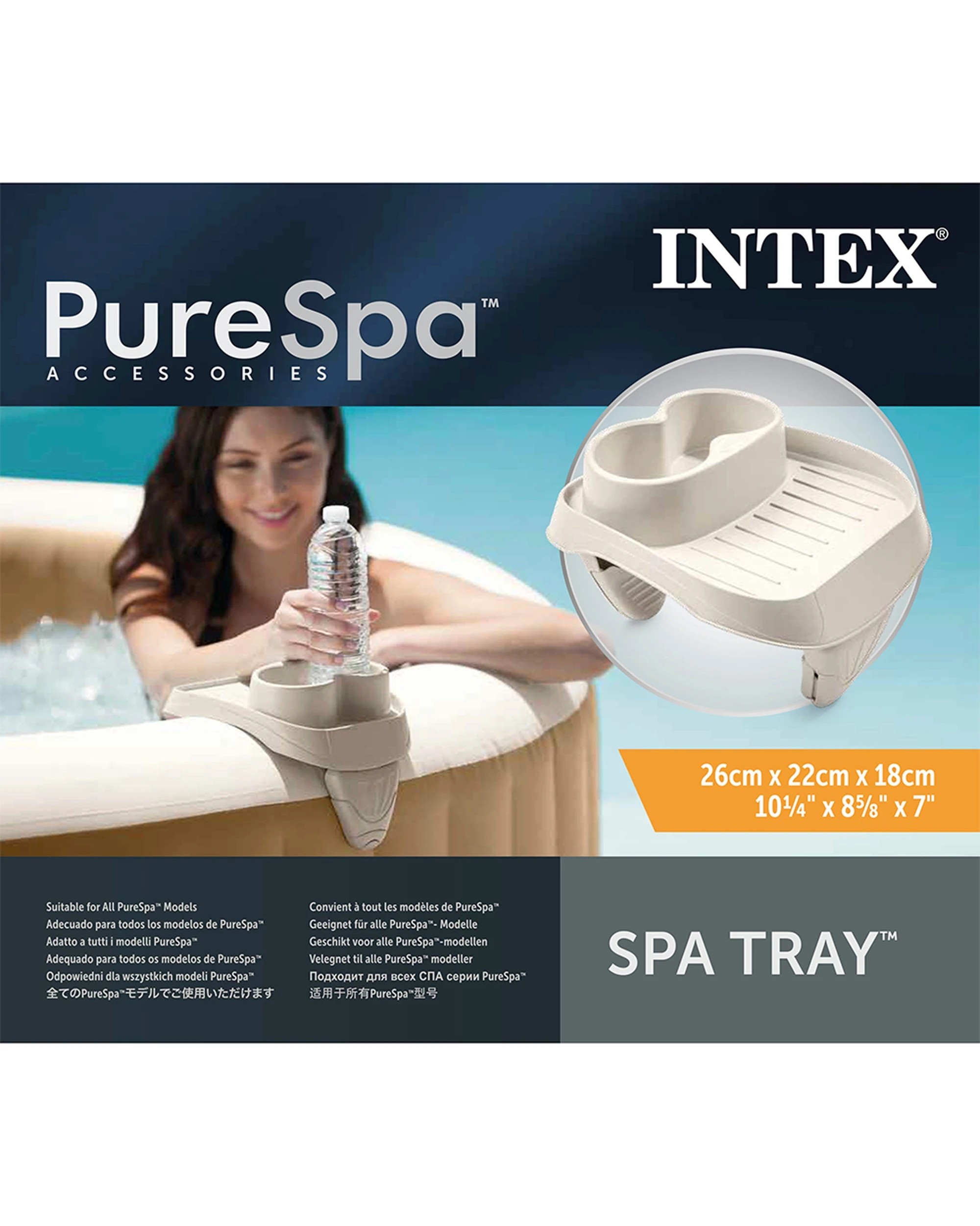 6 Intex 2PK Tray Cup Holder For PureSpa Inflatable Hot Tub - Beige, 6 of 6