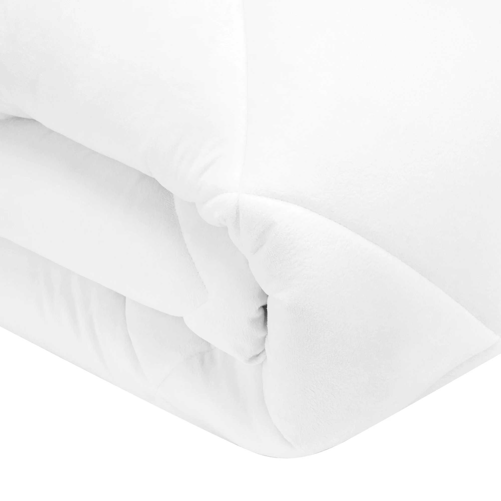 3 Reversible Plush Mattress Topper - King Bed, White, 3 of 7