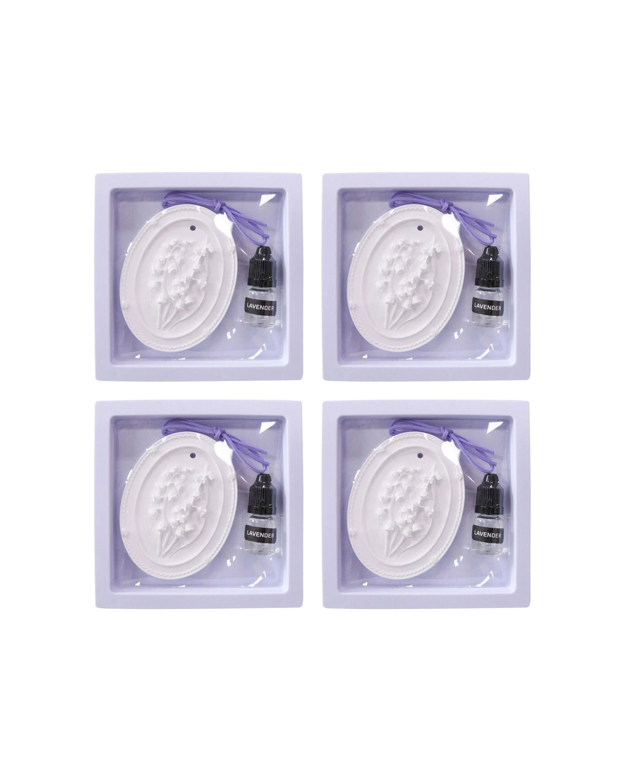 1 LVD 4 Pack Ceramic Plastic Scented Hanger Lavender Oil Wardrobe Freshener - Multi, 1 of 1