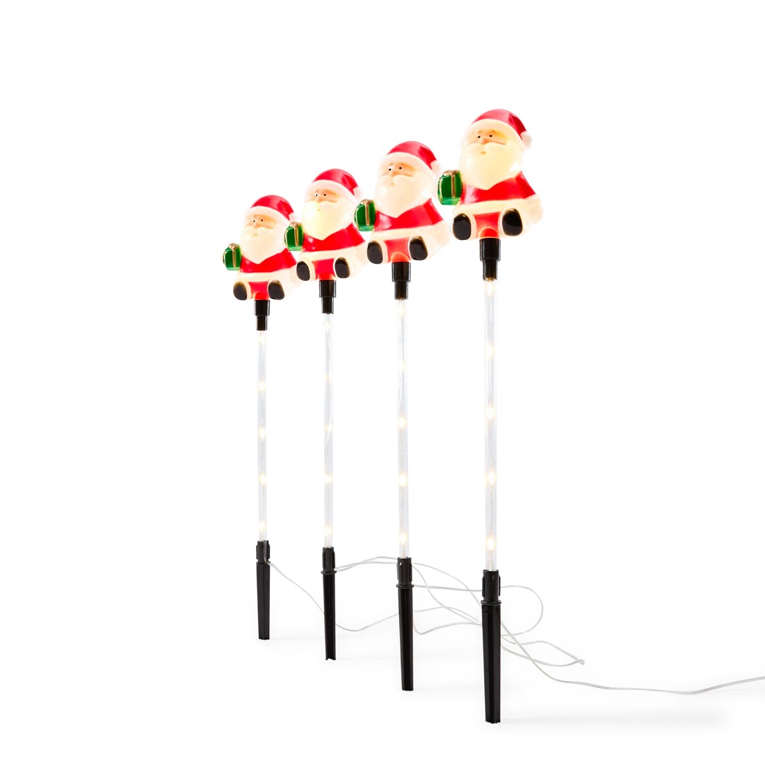 2 4 Pack Solar Powered LED Light Up Multifunction Santa Stakes, 2 of 8