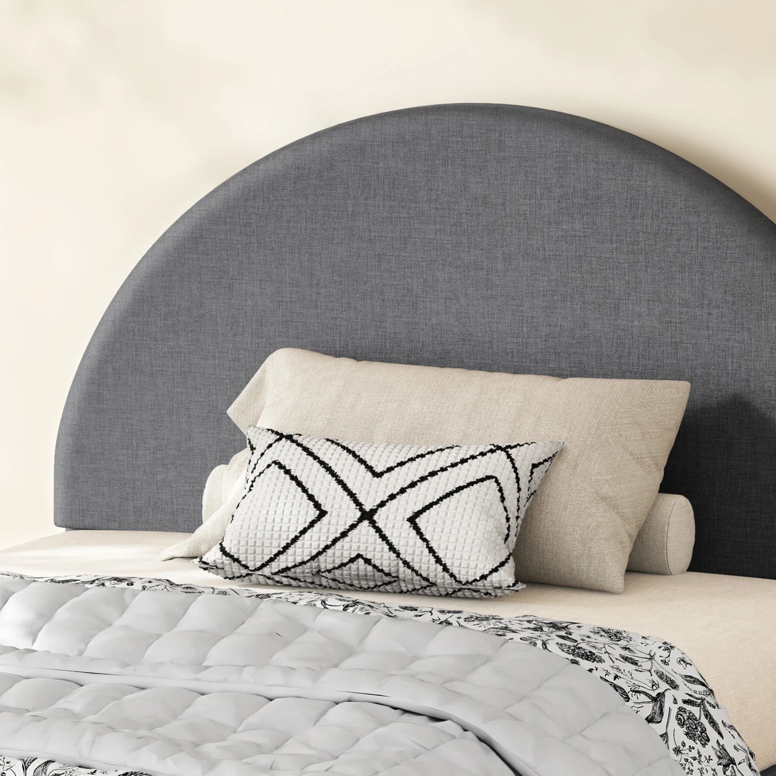 5 Alfordson Bed Frame King Single Arched Base Gas Lift Storage Fabric Hoult - Grey, 5 of 10