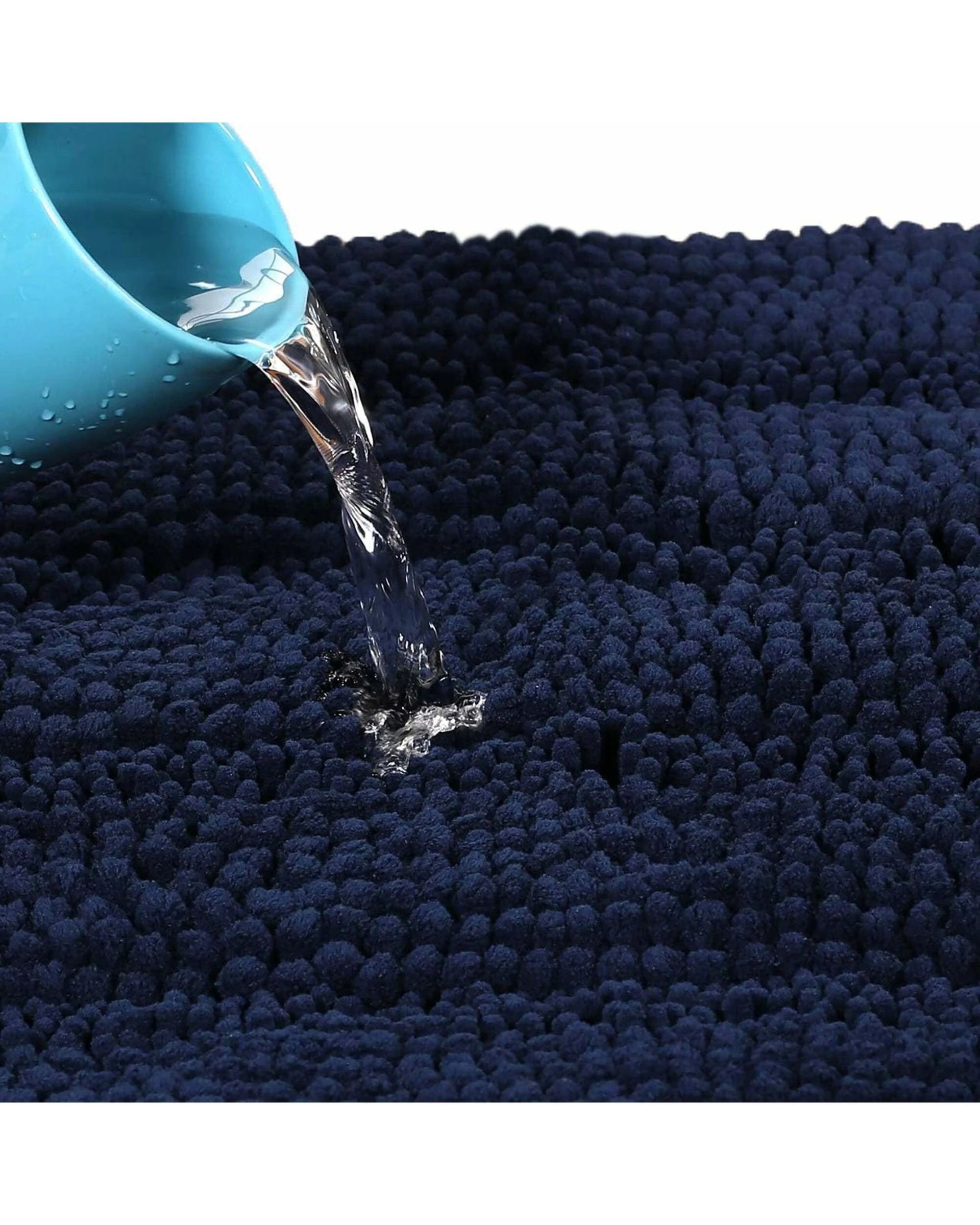 Smarcute Chenille Non-slip Bath Mat - 119x43cm - Blue - Kmart
