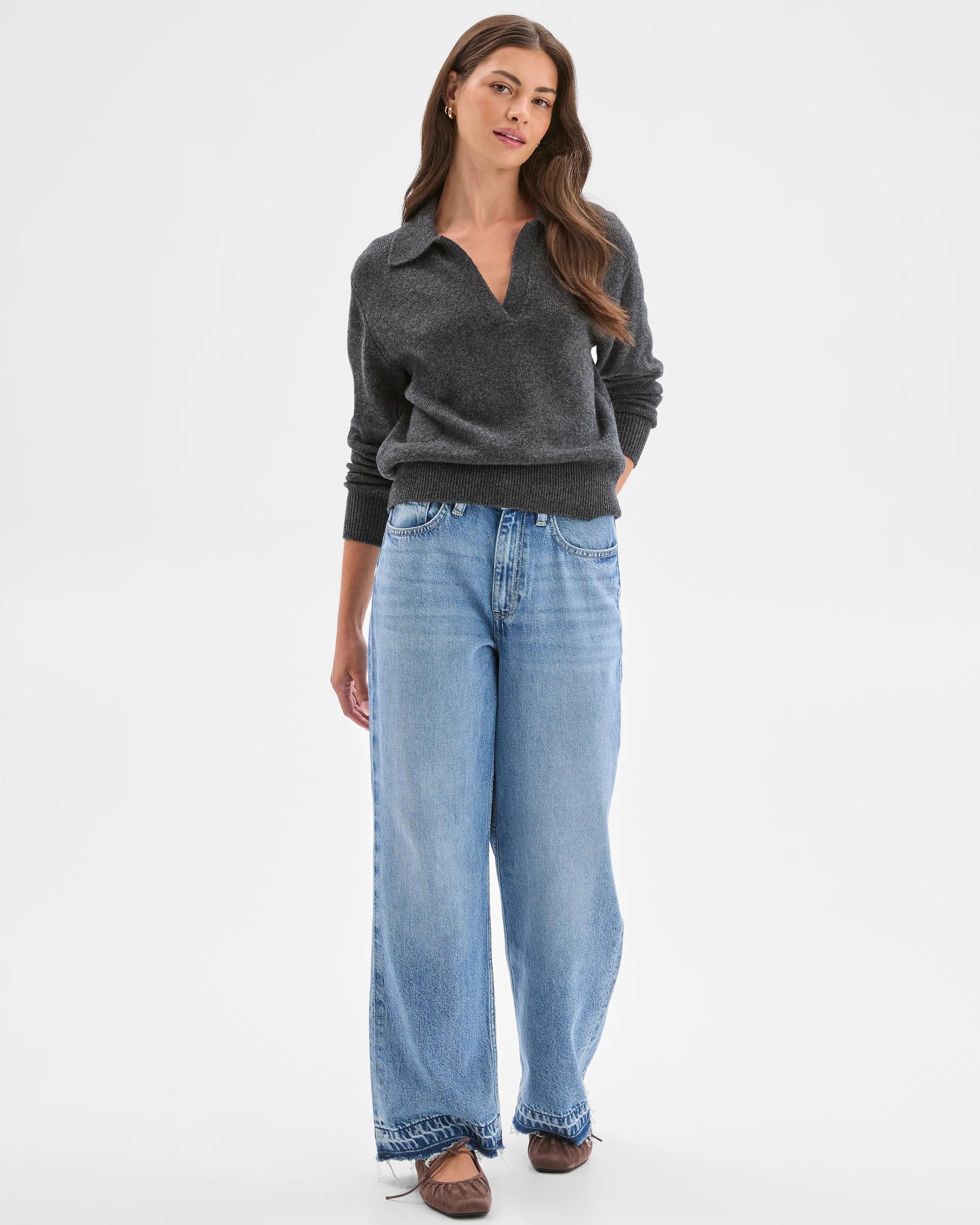 3 Target Petites Petites Charcoal Lambswool Polo Jumper BROWN, 3 of 8