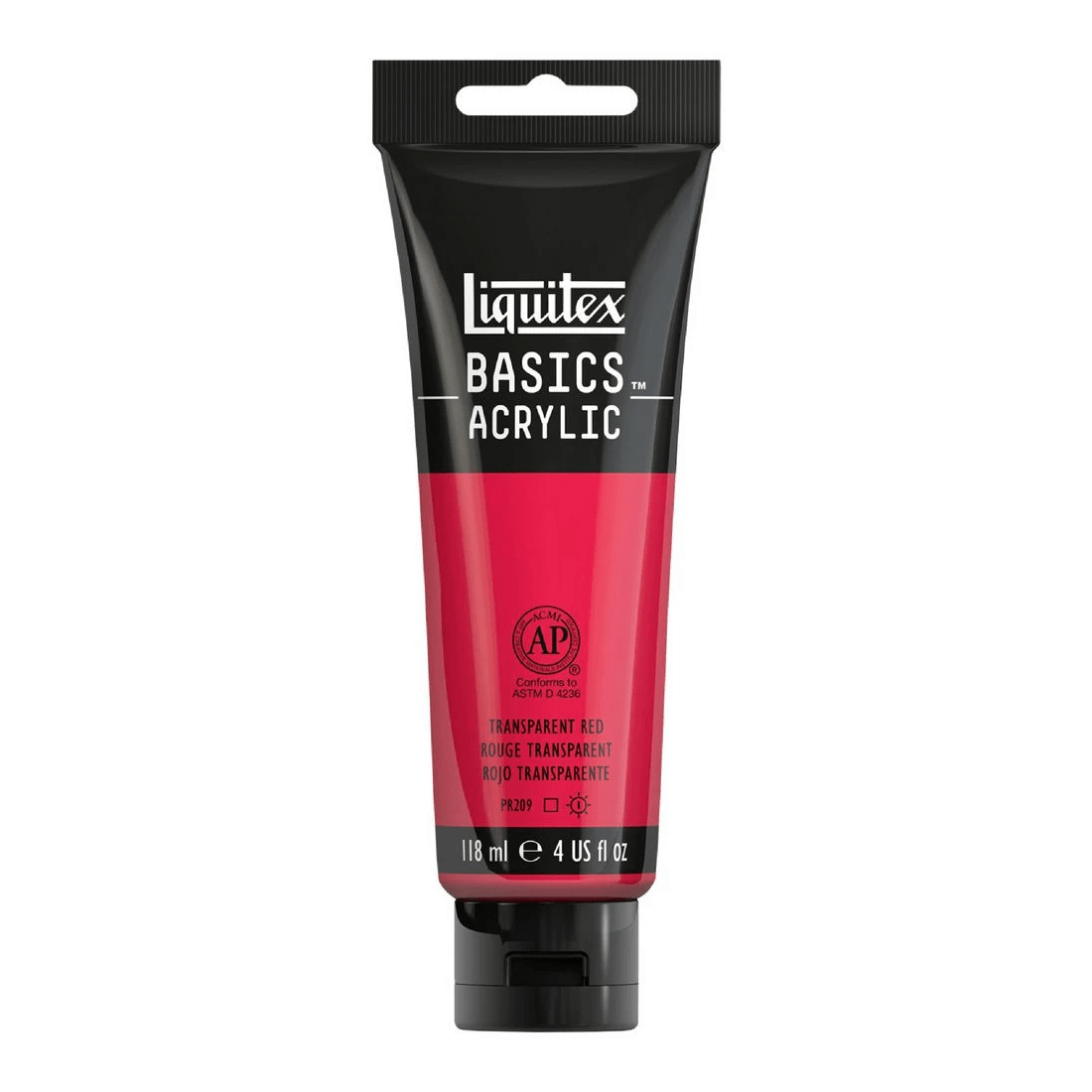 1 Liquitex Basics Acrylic Paint 118mL Transparent Red, 1 of 5