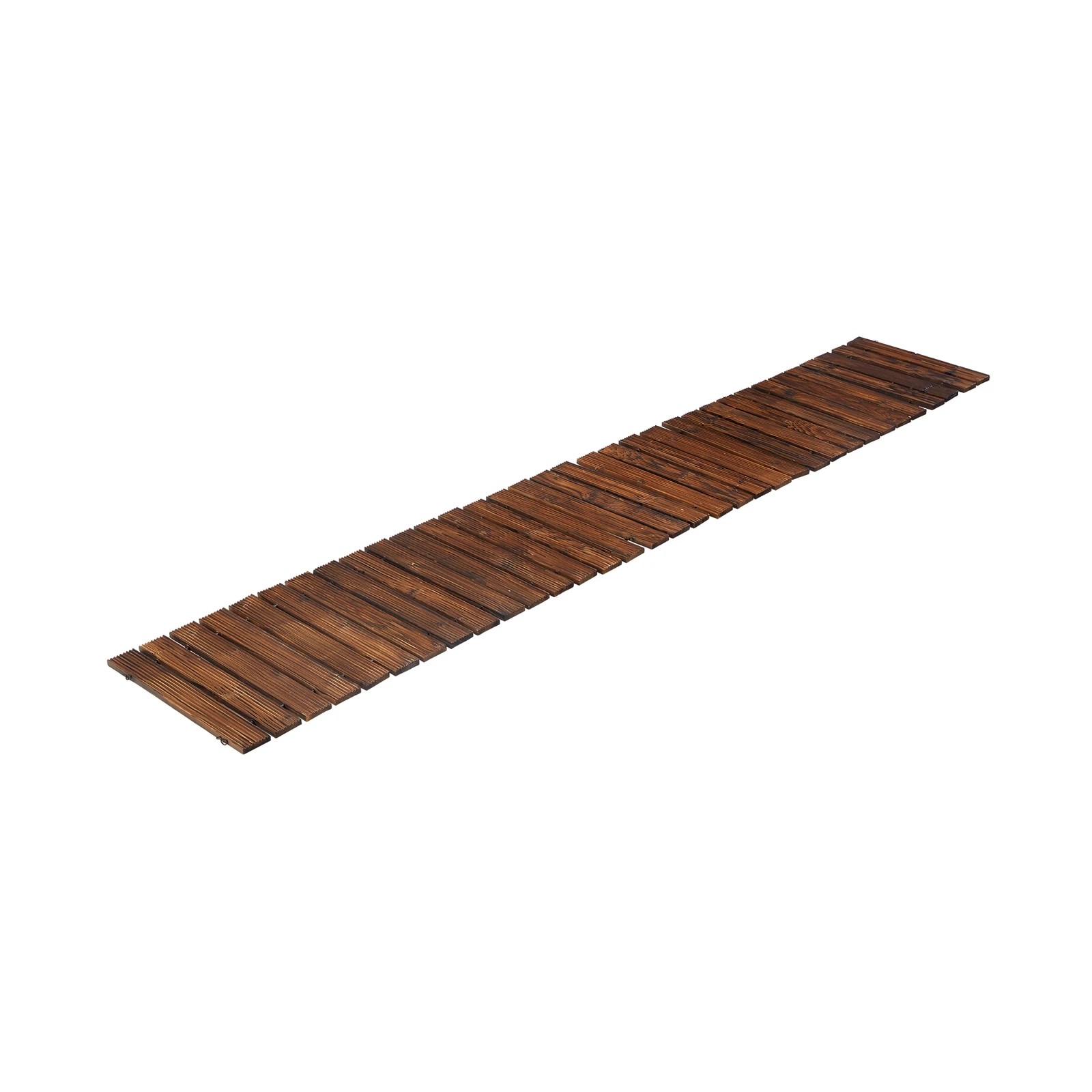 1 Livsip Garden Wooden Pathway 8ft Roll-Out Straight Wood Walkway Backyard Outdoor - Charcoal, 1 of 9