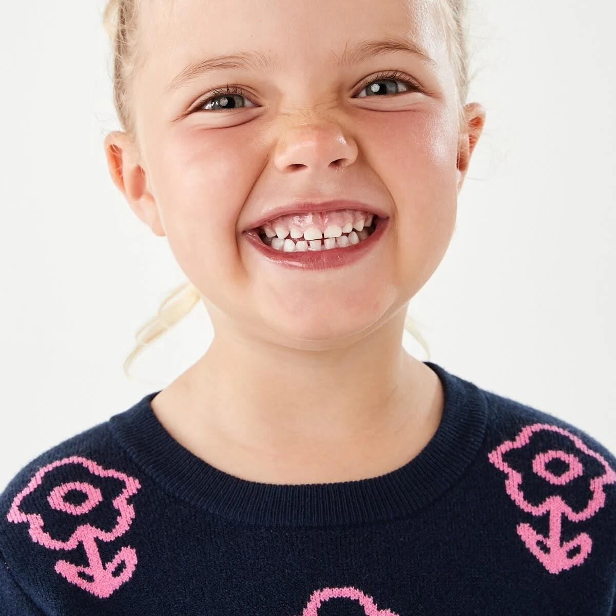 6 Jacquard Knit Jumper Nvy Flower, 6 of 9